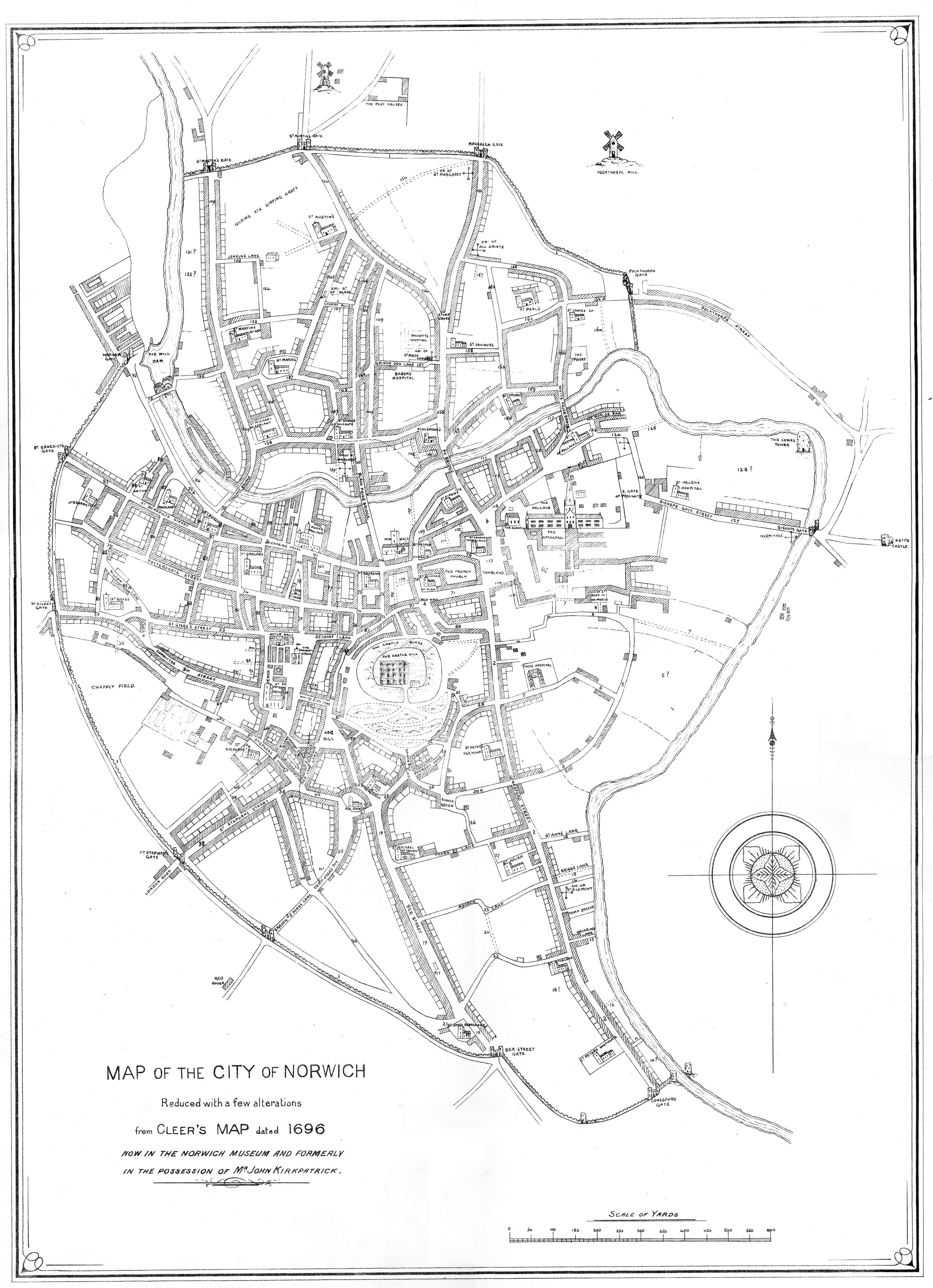 A remarkably modern map of Norwich from 1696 r/Norwich