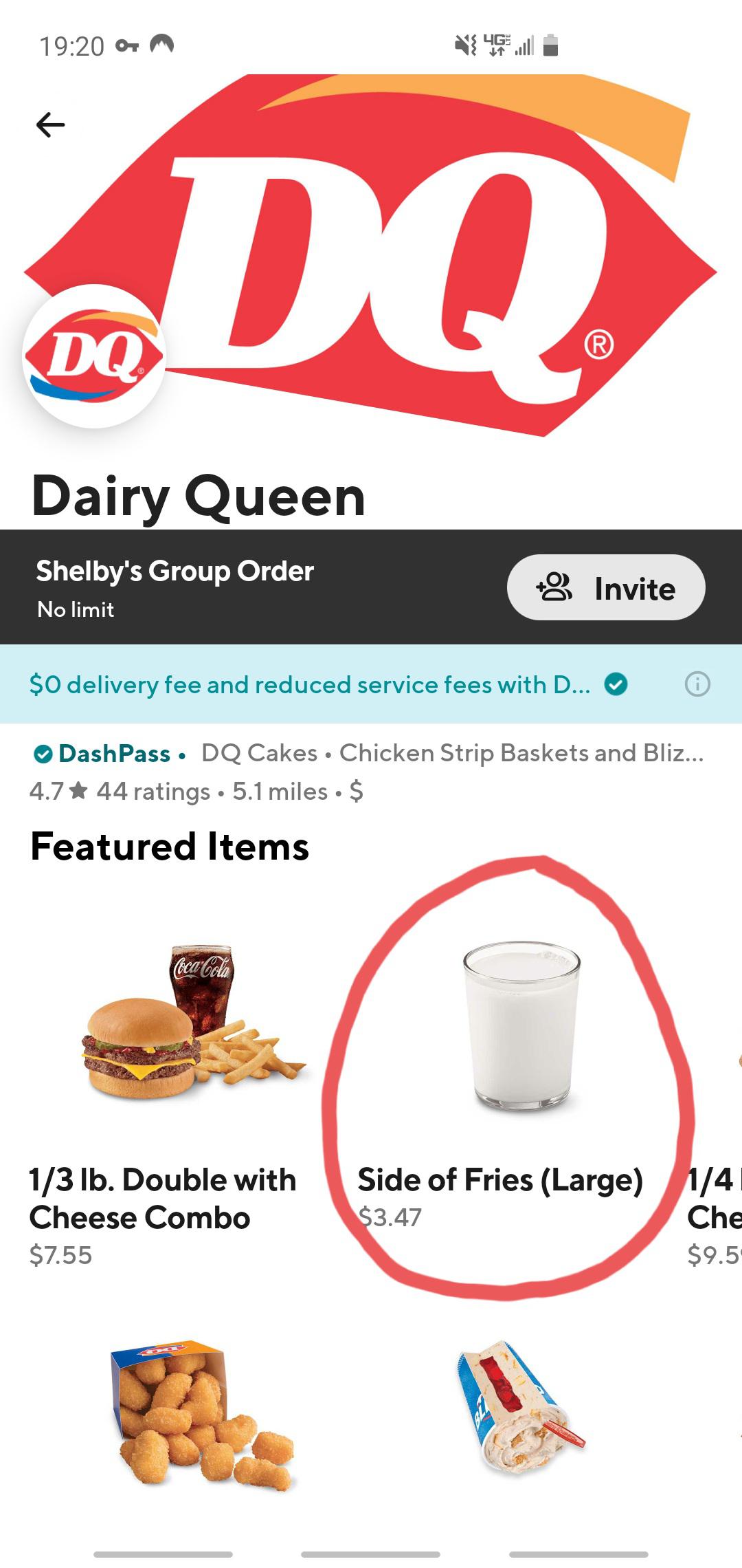 DAIRY queen. r/doordash