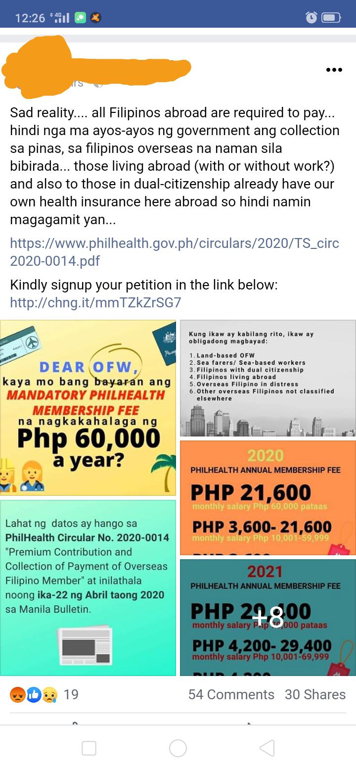 Mandatory Philhealth contribution for OFWs. What do you think??? r