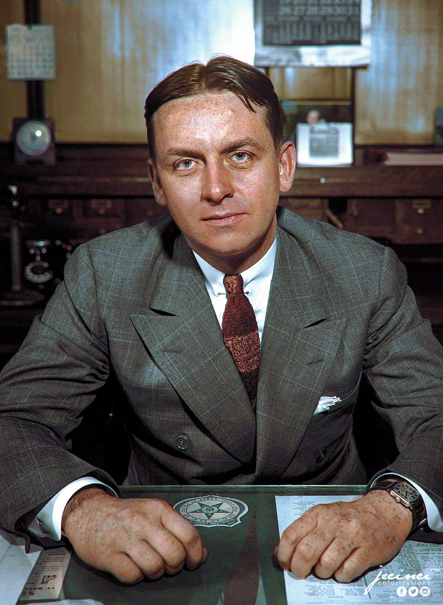 "The Untouchable" Eliot Ness ca 1935 ColorizedHistory