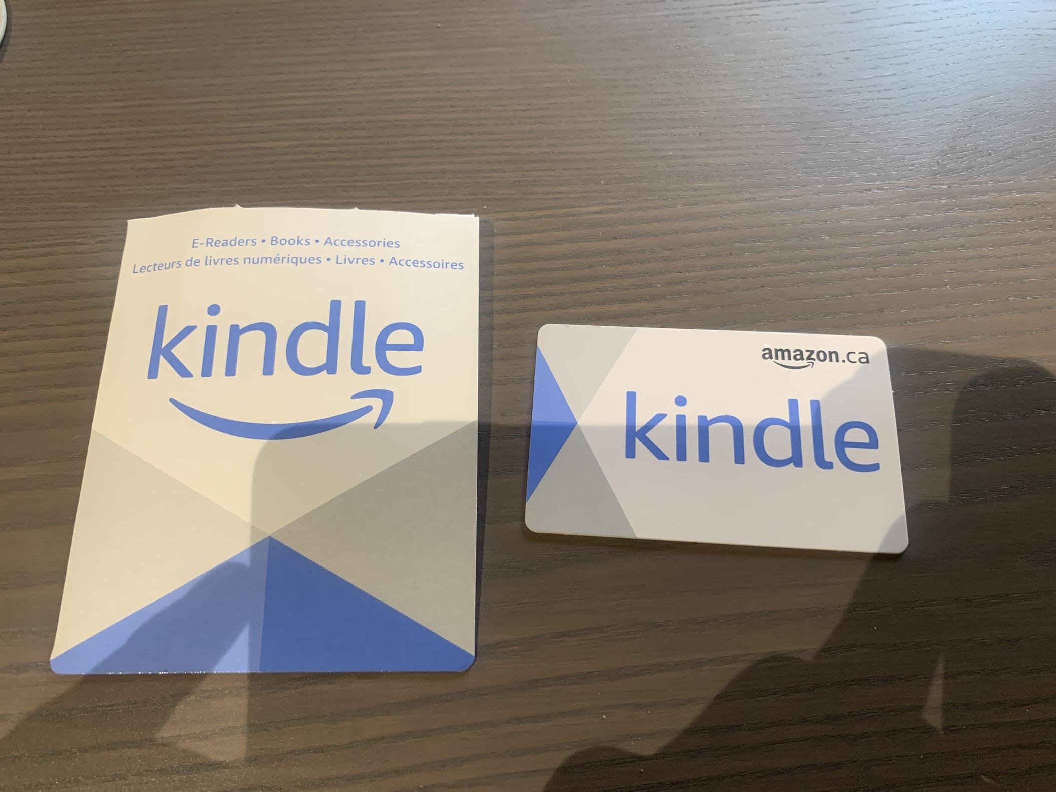 Amazon.ca “Kindle” gift cards work as normal Amazon gift cards. Just