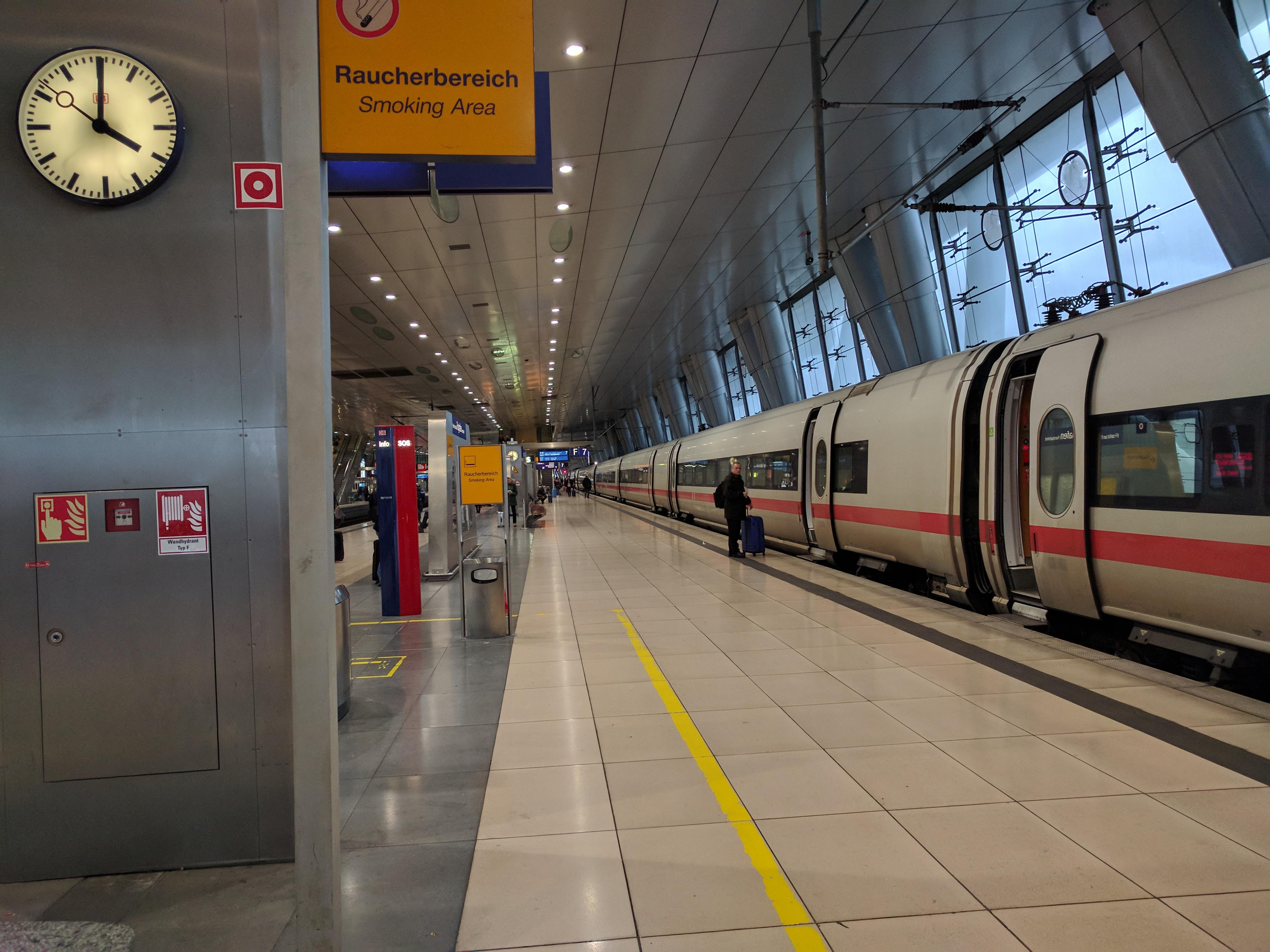 Waiting for a train at Frankfurt Airport longdistance station [OC
