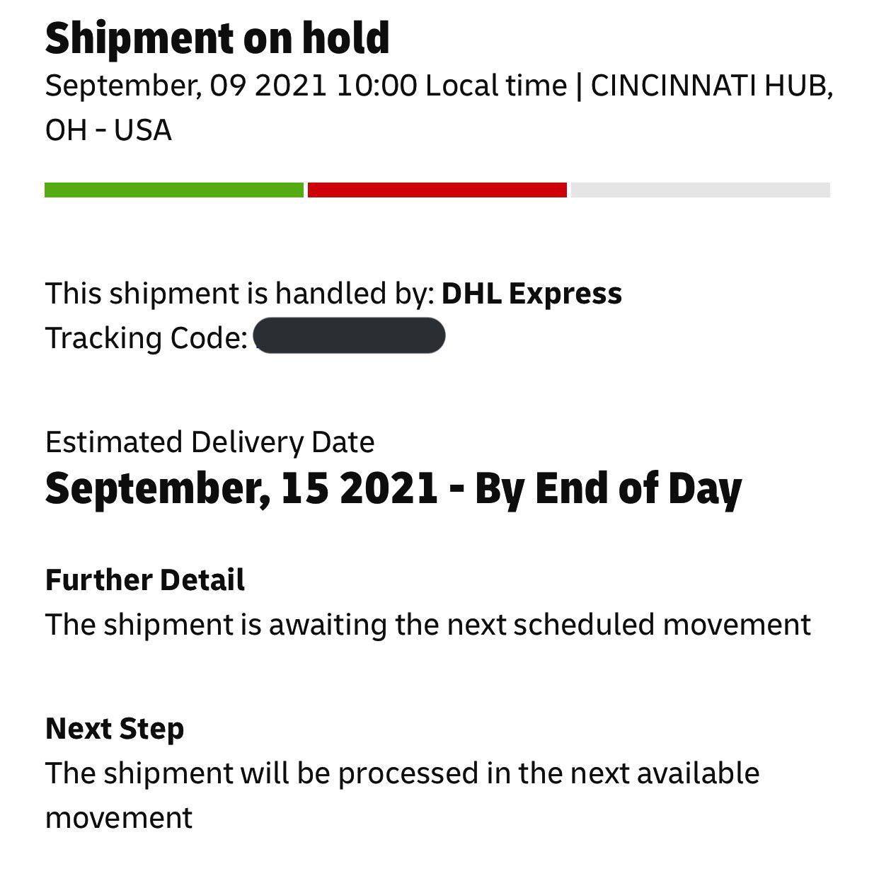 Dhl Cincinnati shipment on hold for 2 days should I be worried ? r/dhl