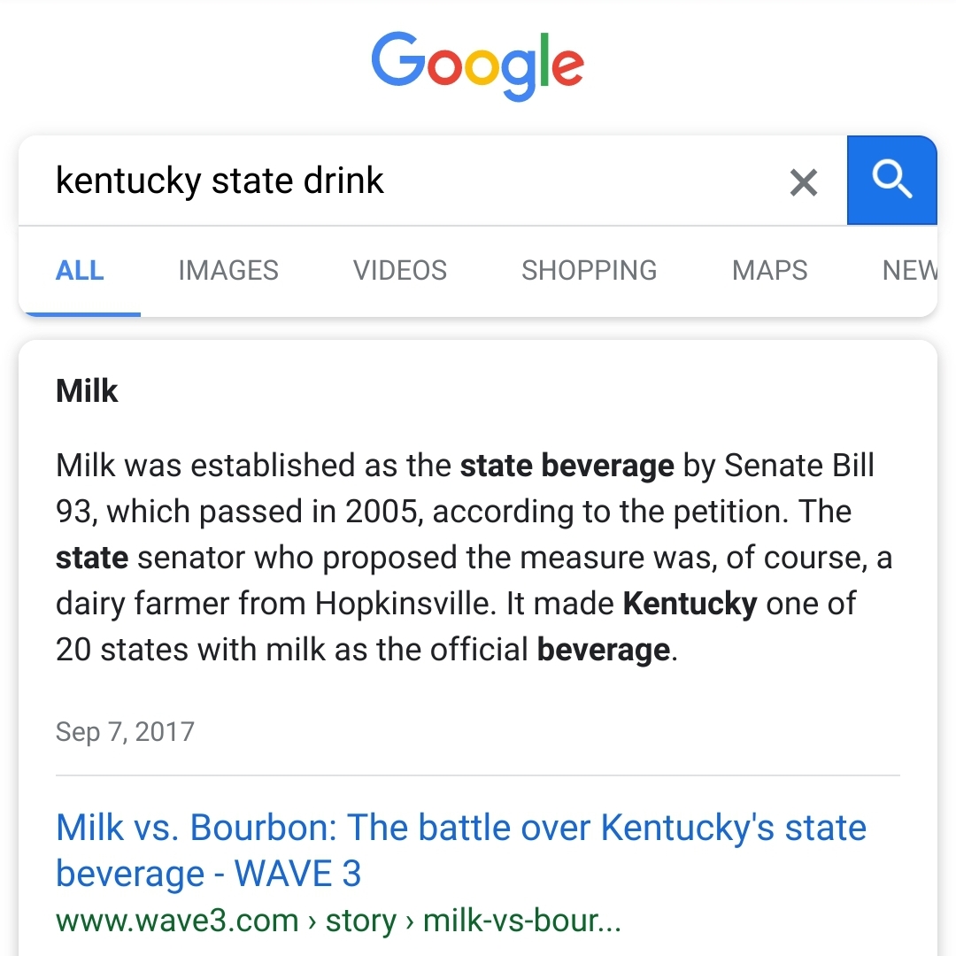 TIL that milk is the official state drink of Kentucky r/weirdlouisville