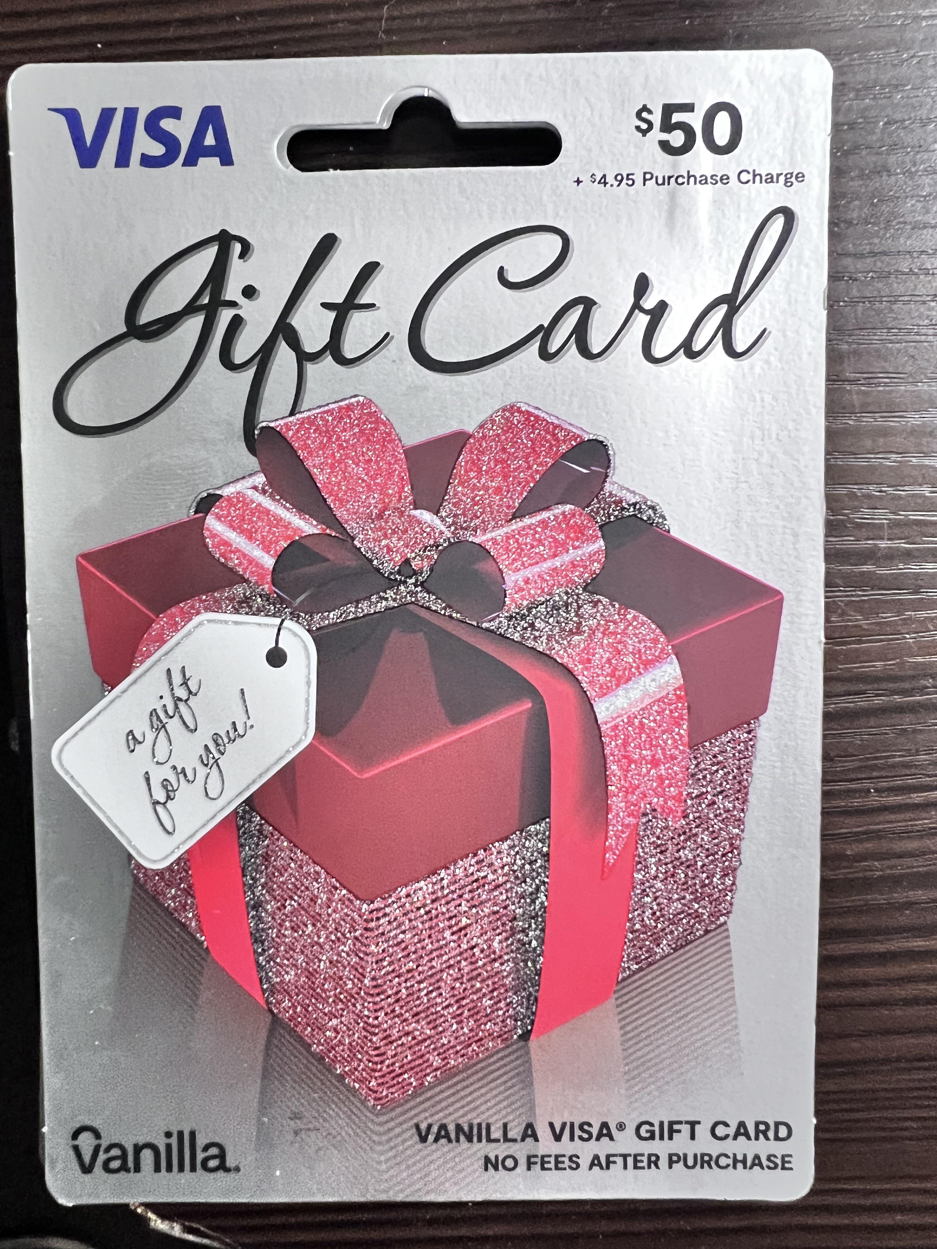 Visa 50 Gift Card (plus Purchase Fee), 60 OFF