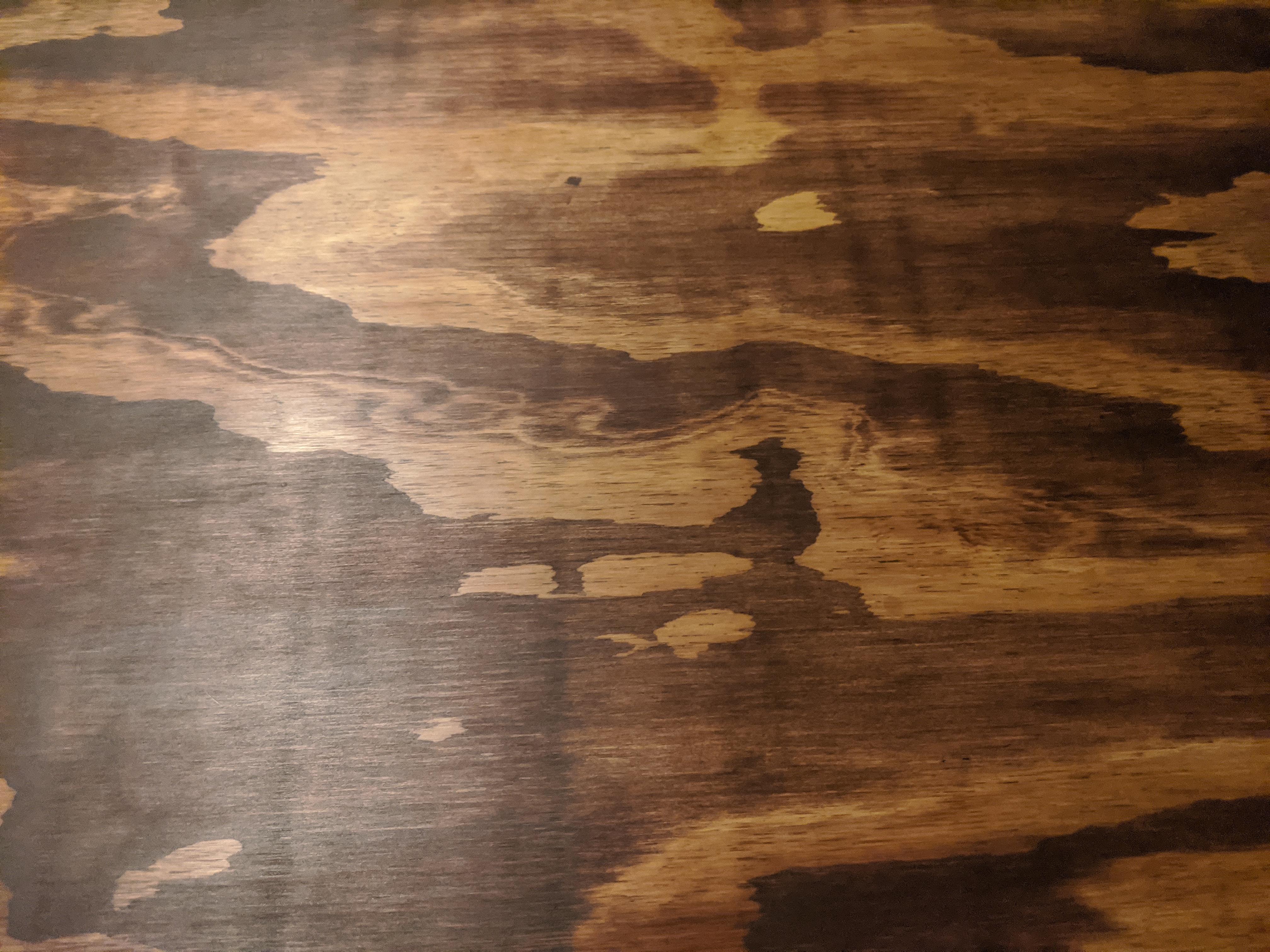 First time staining. Used plywood and have dark lines up and down. What