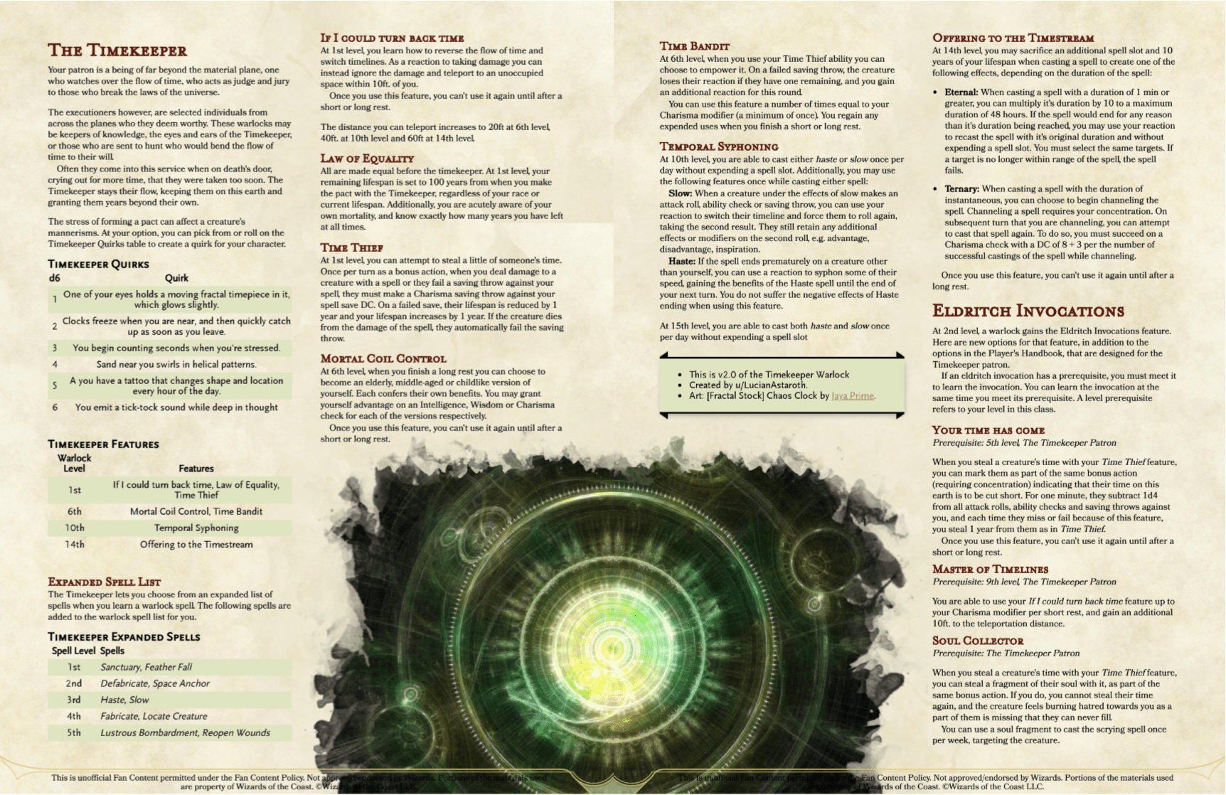 [Severn's Study] The Timekeeper v2.0 A Warlock Patron to govern the
