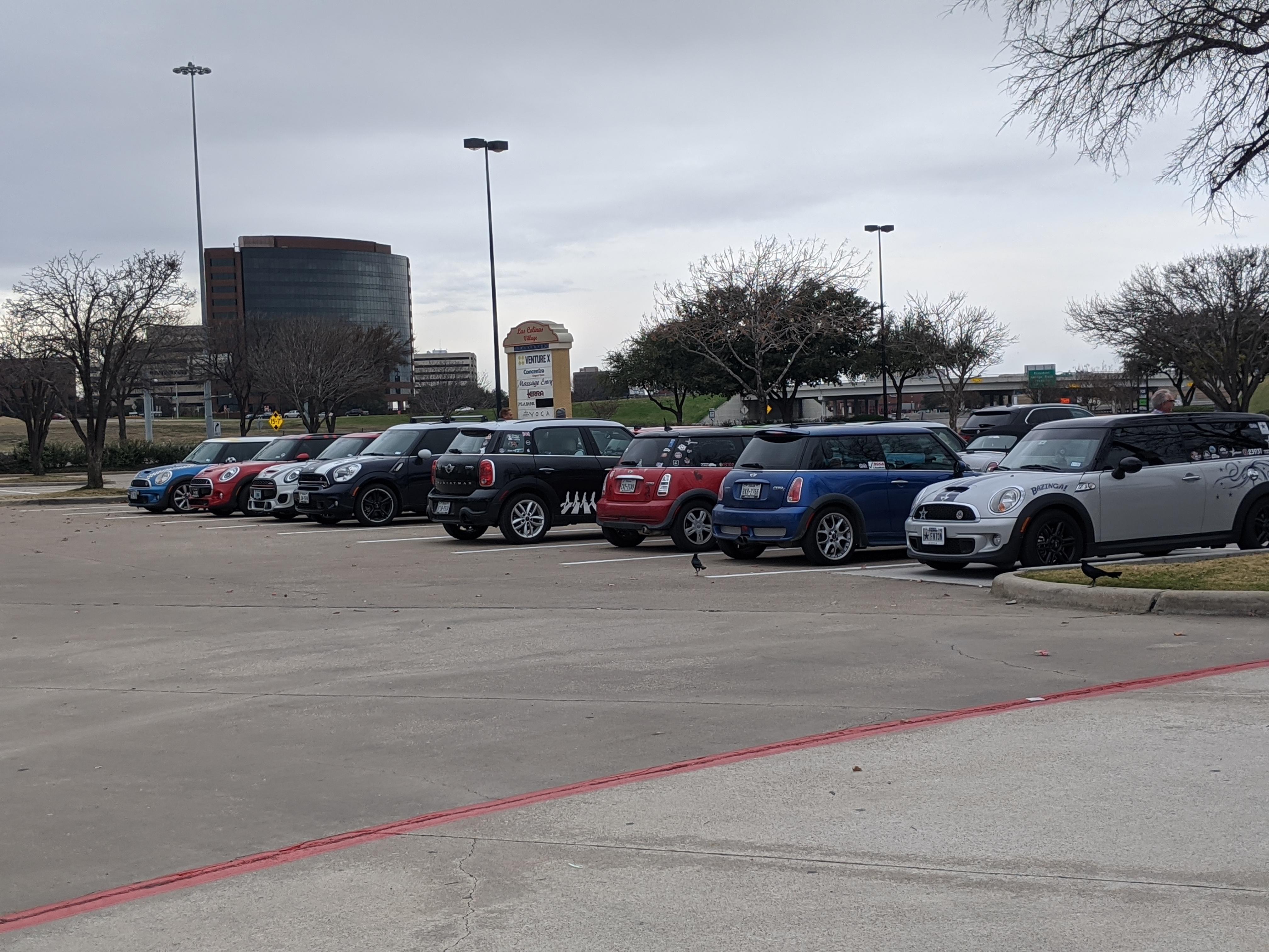 Metroplex Mini (Dallas, Tx) New Year's party. About 20 cars showed up