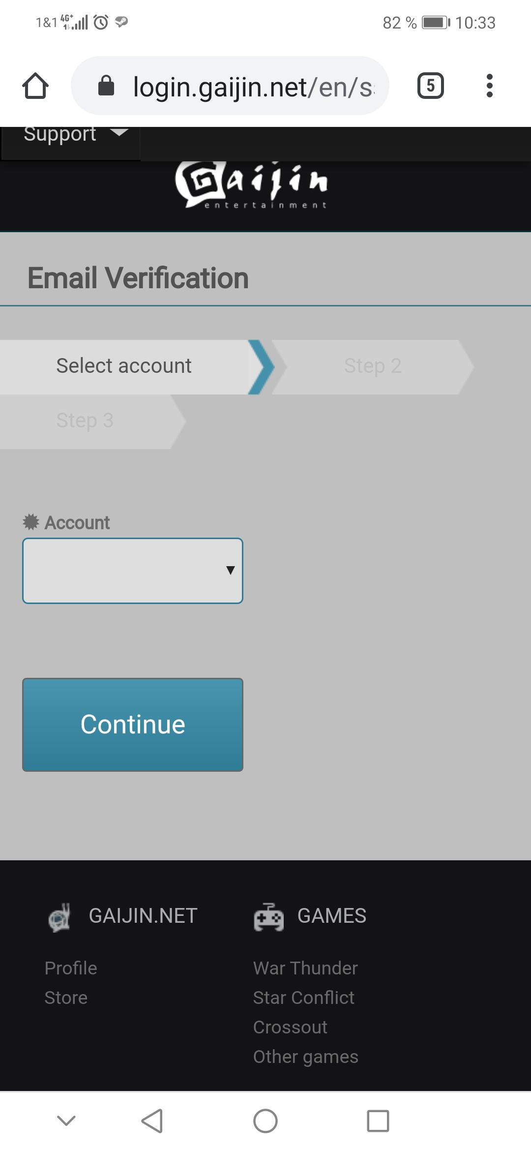 Tried to redeem code, but cant verify my email, bc it doesnt let me choose an account. What can