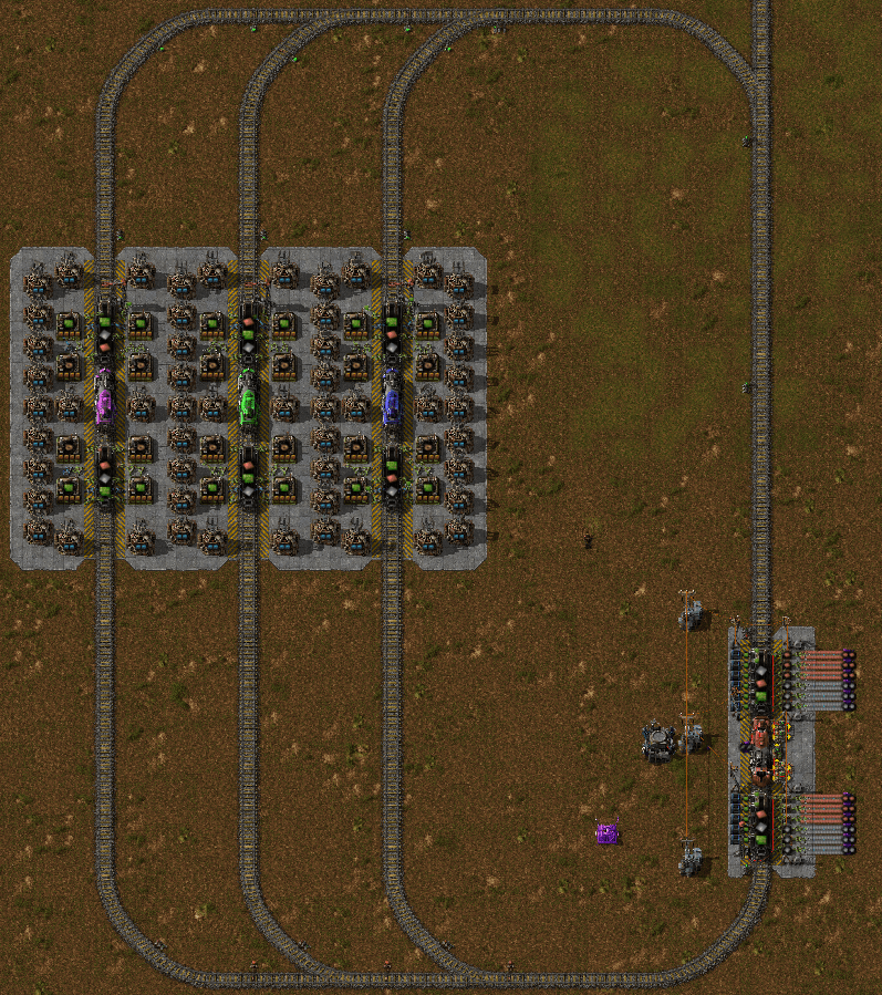 Beacon'ed Green Circuit Station factorio