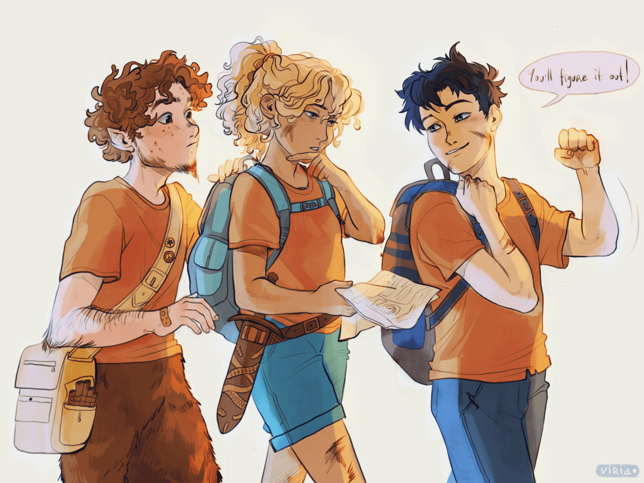 The most adorable PJO fanart ever... back when the OG trio were just