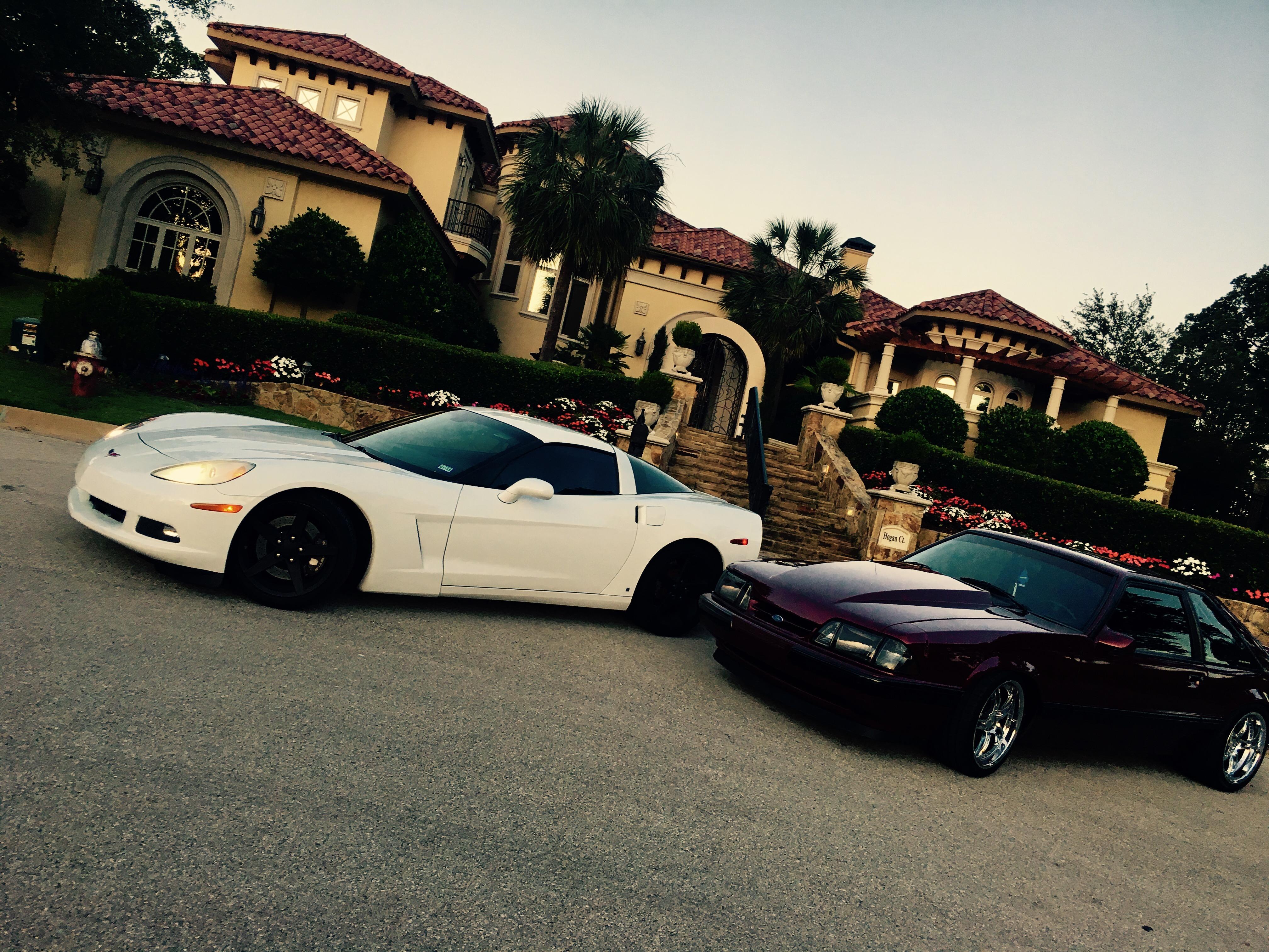 My C6 Vette with my buddy's Mustang Foxbody r/Autos