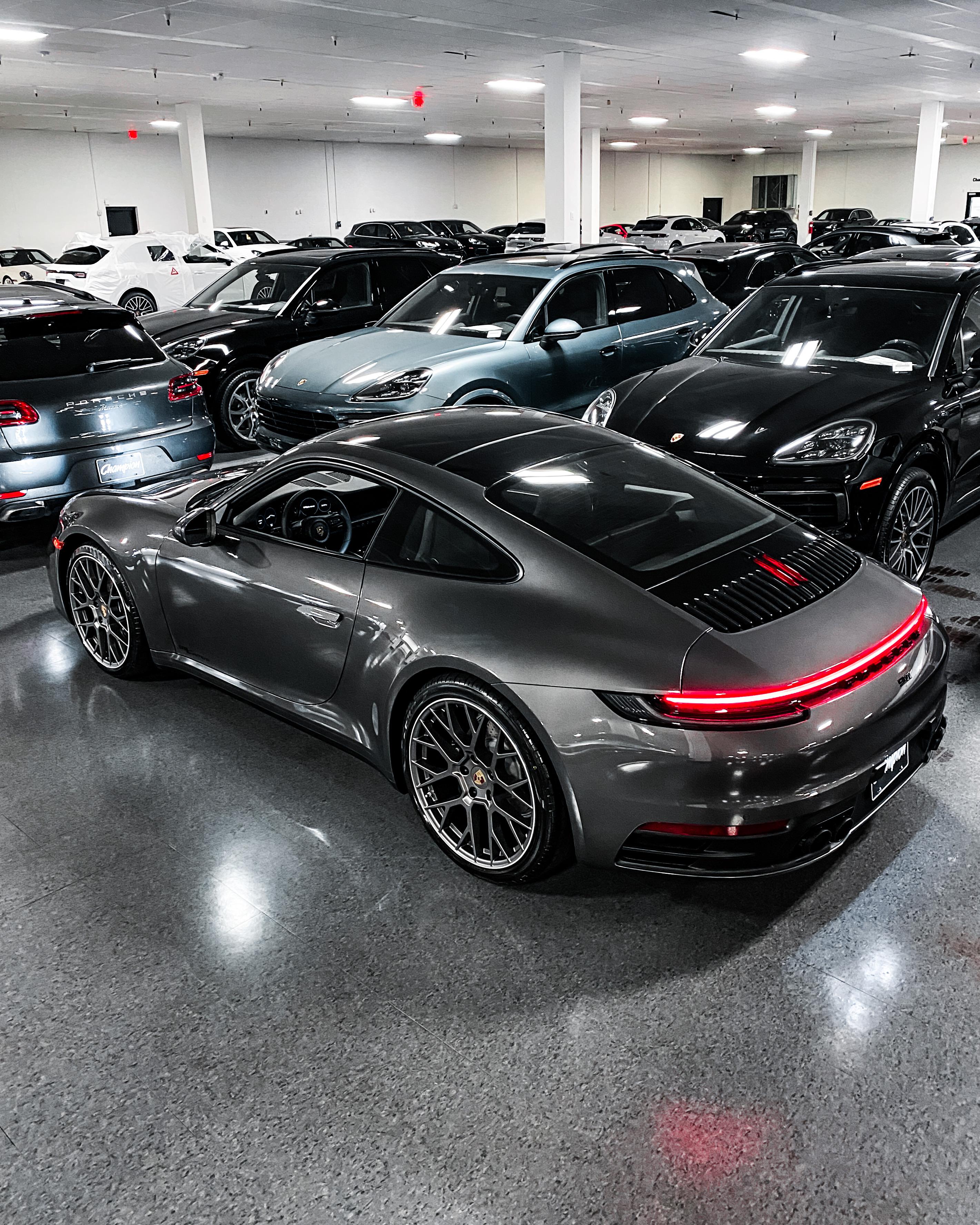 Agate Grey 992. I love the RS Spyder wheels on these. r/Porsche