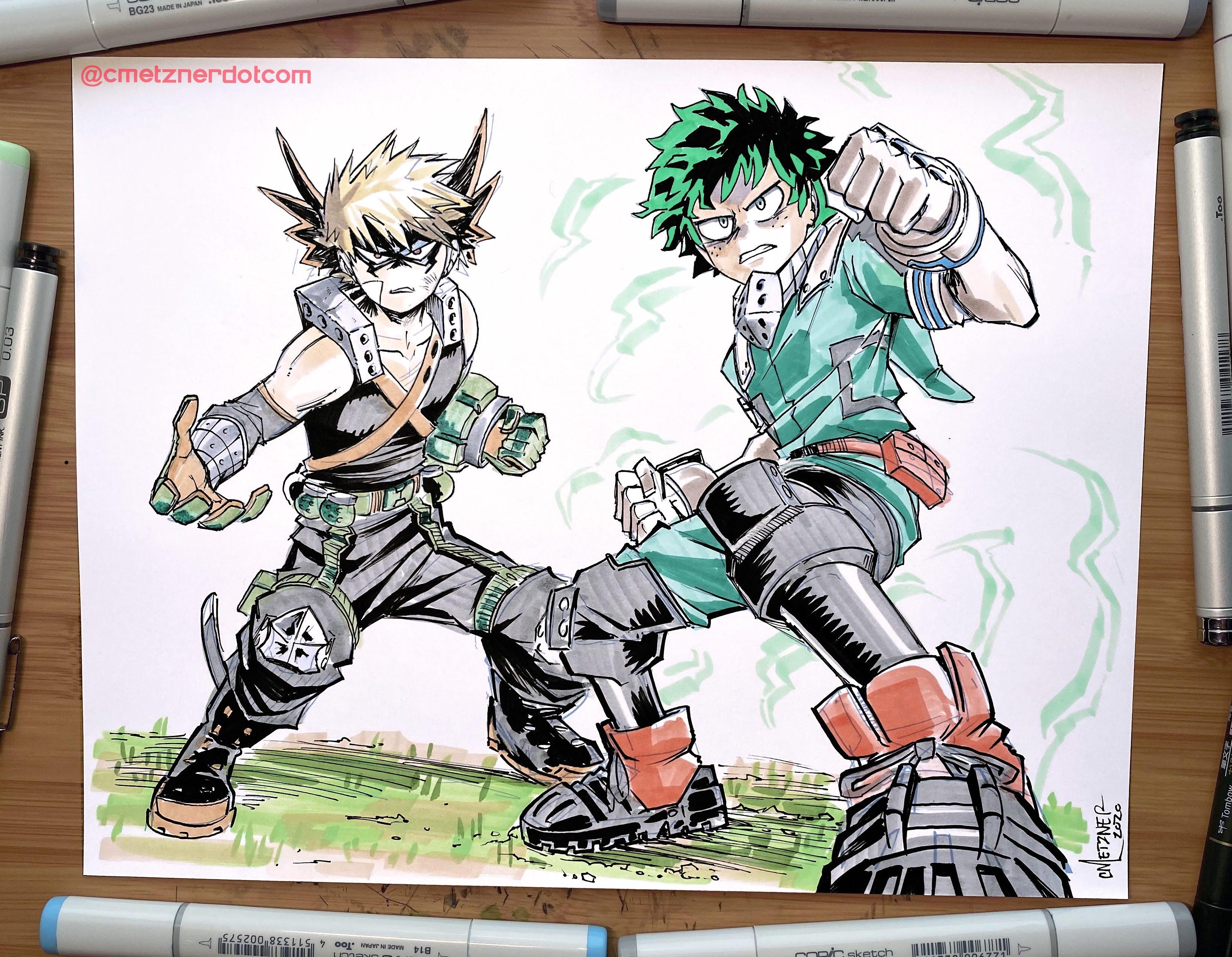 Here’s my drawing of Deku and Bakugo! r/BokuNoHeroAcademia
