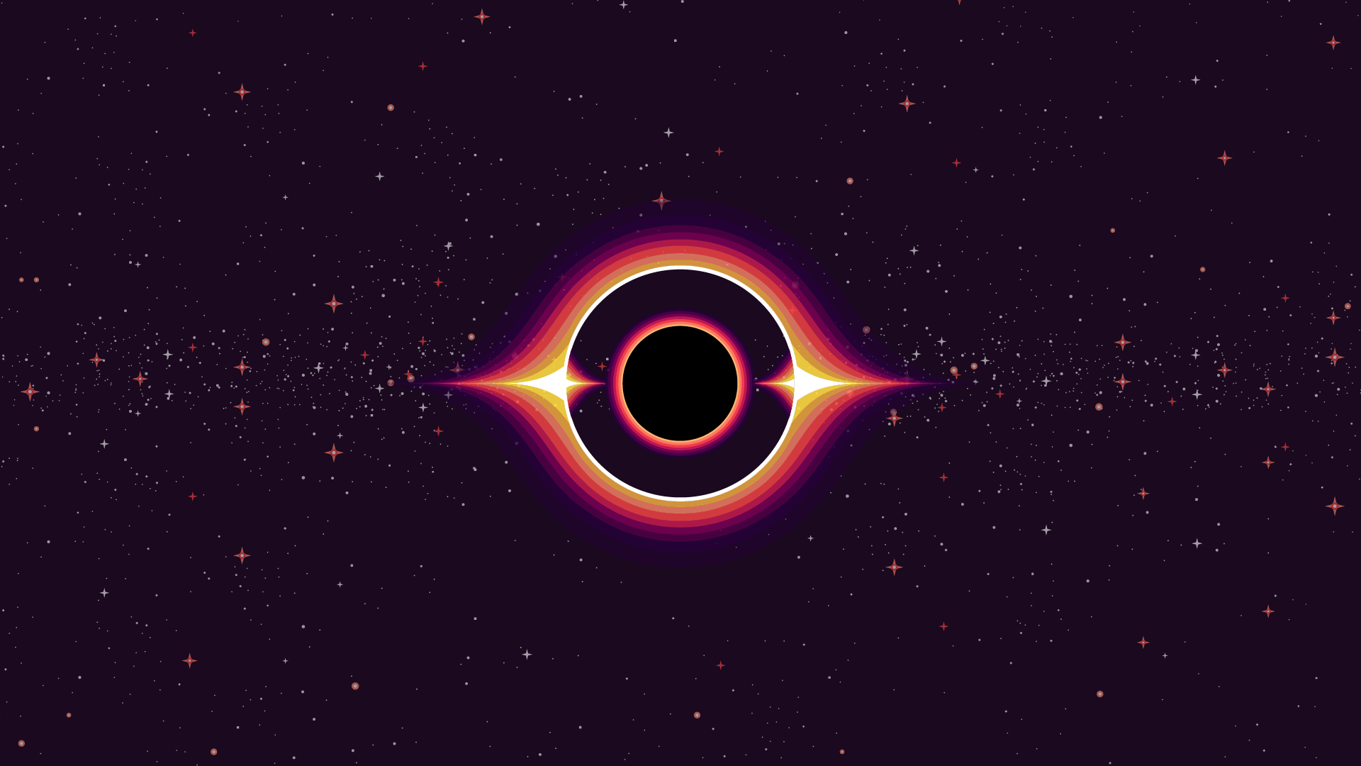 Black hole, Kurzgesagt style[1920 x 1080] r/wallpaper