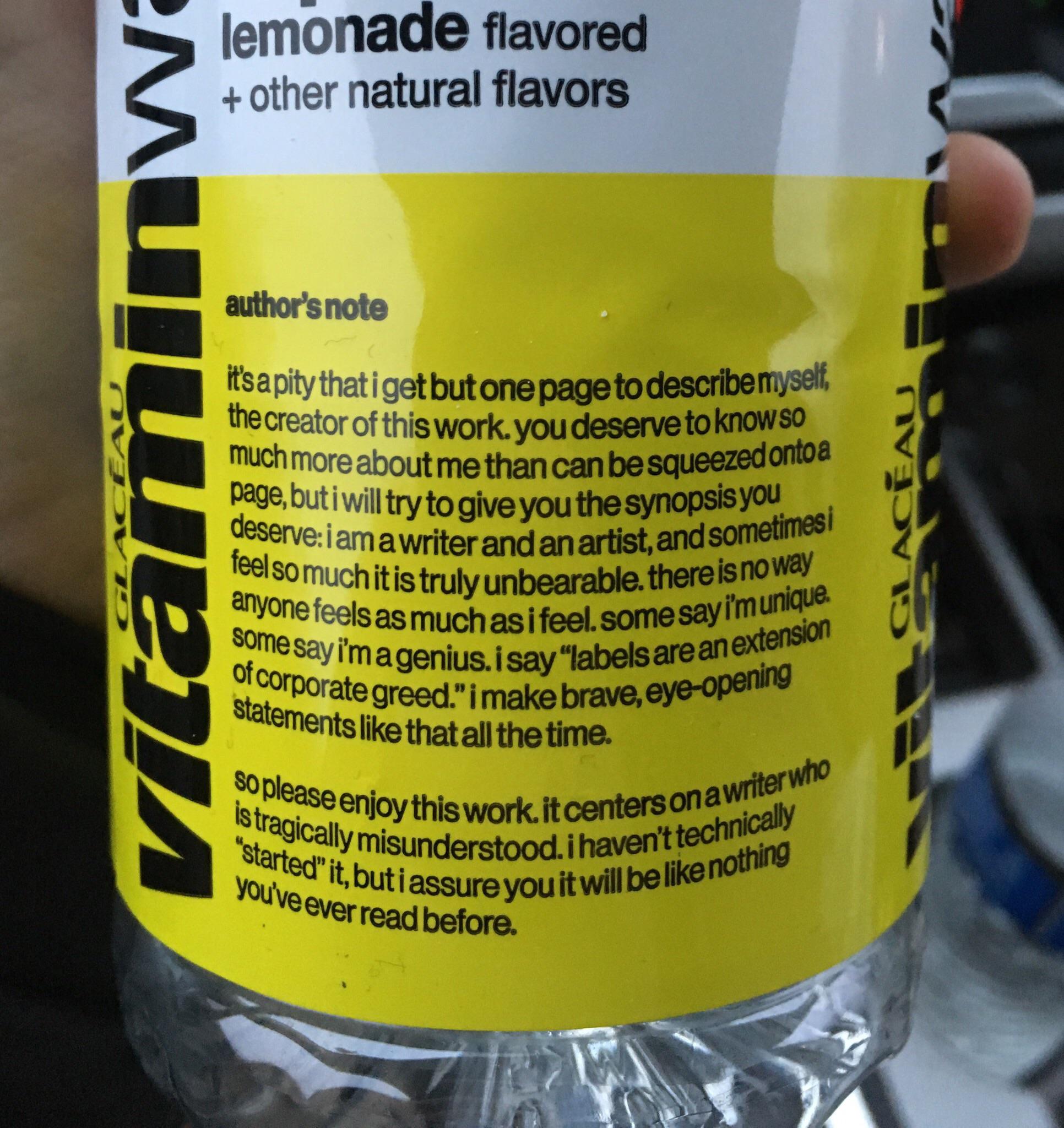 author's note on vitamin water r/IRLEasterEggs
