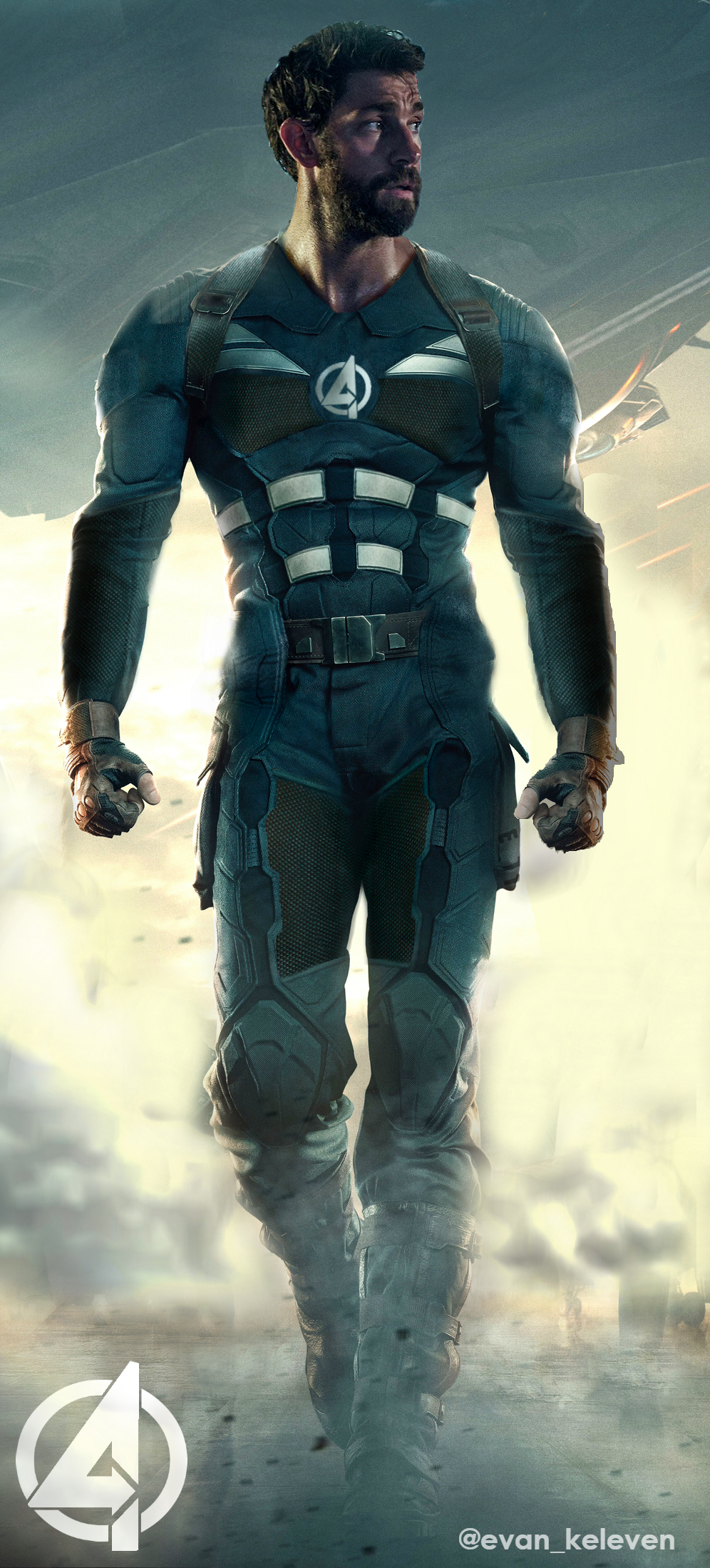 I made John Krasinski as Mr Fantastic. [OC] r/Marvel