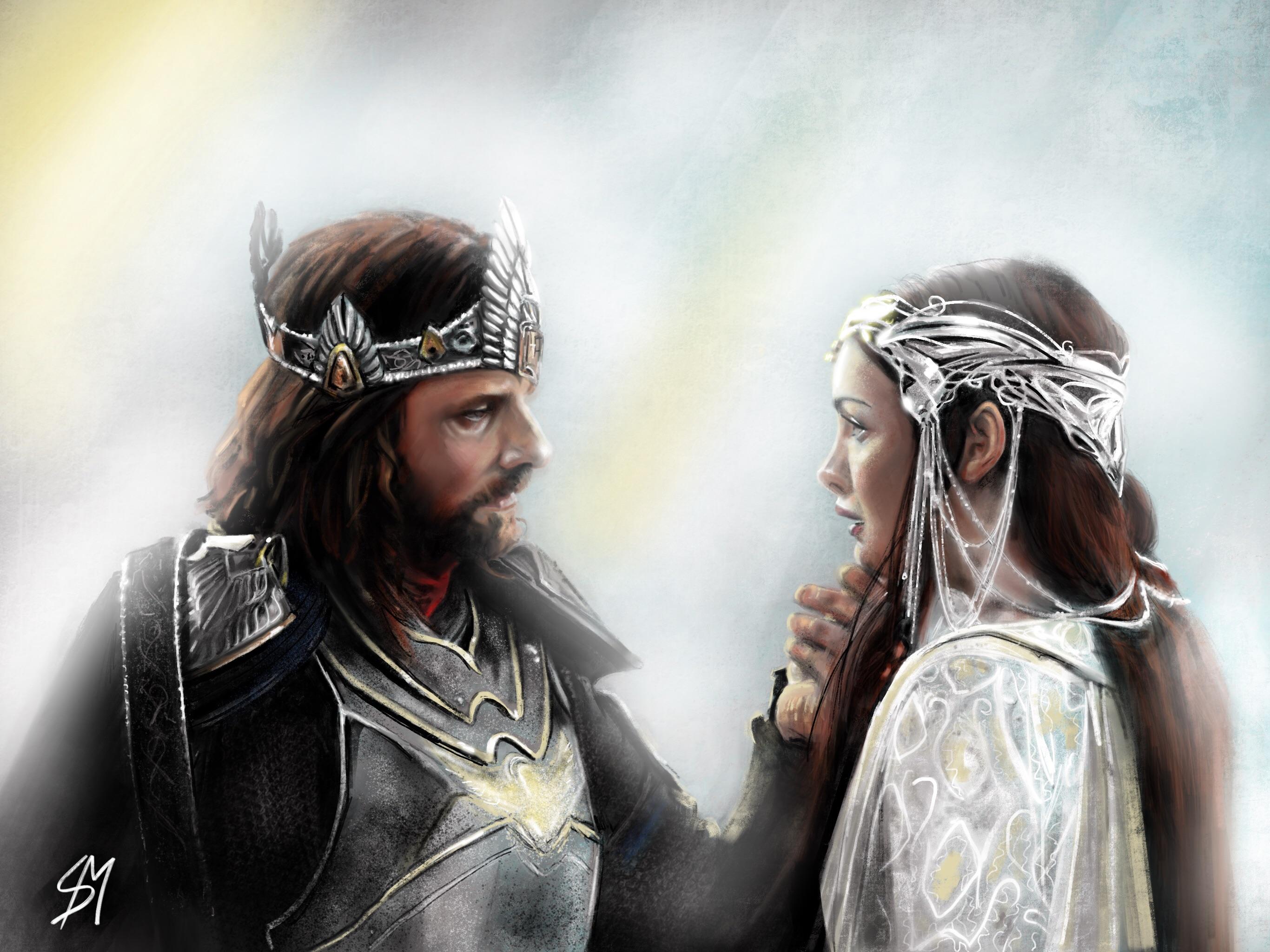 Aragorn & Arwen by Sean Miller fanart