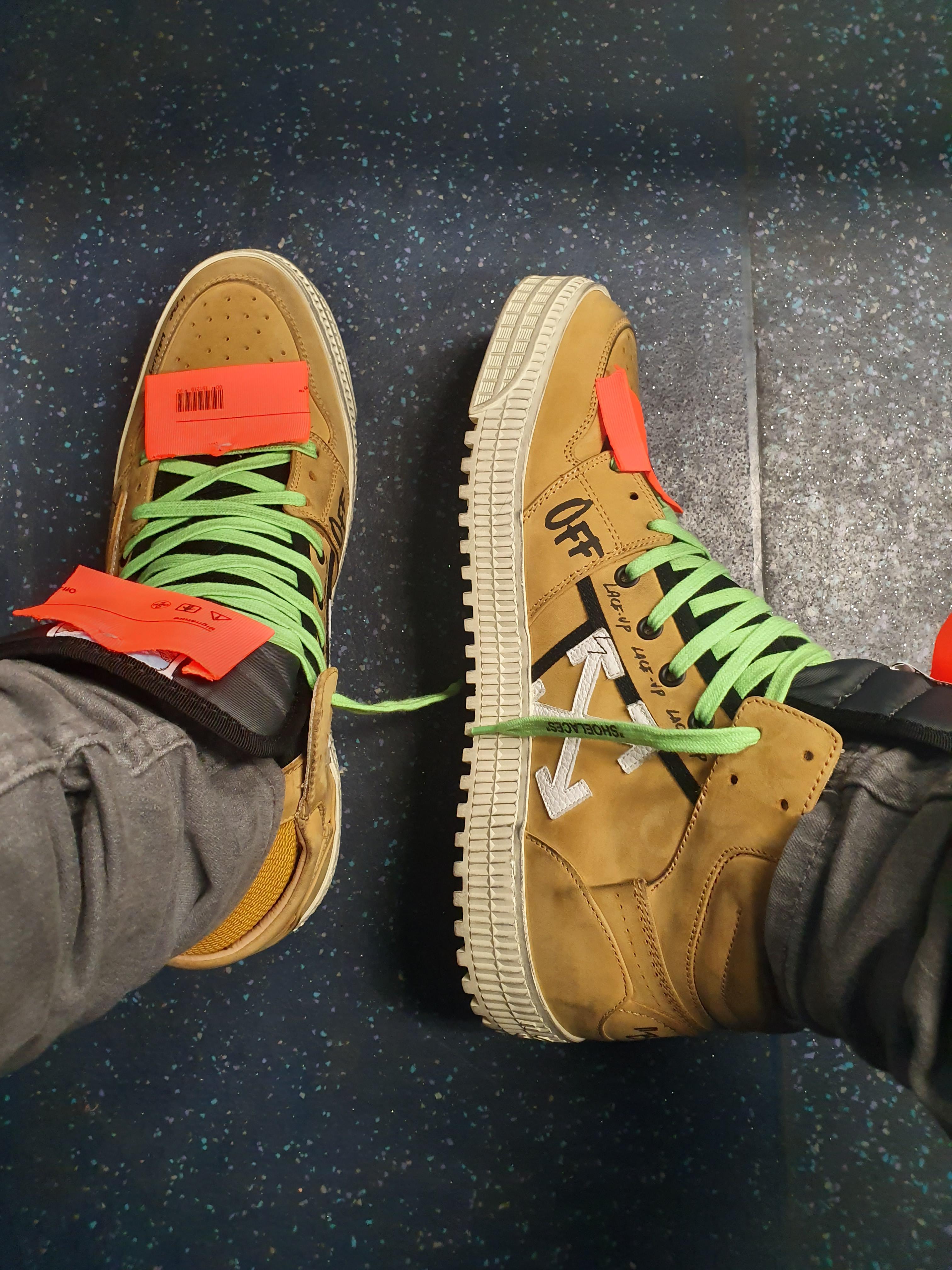 Do I take these orange tags off? I look silly. r/Sneakers