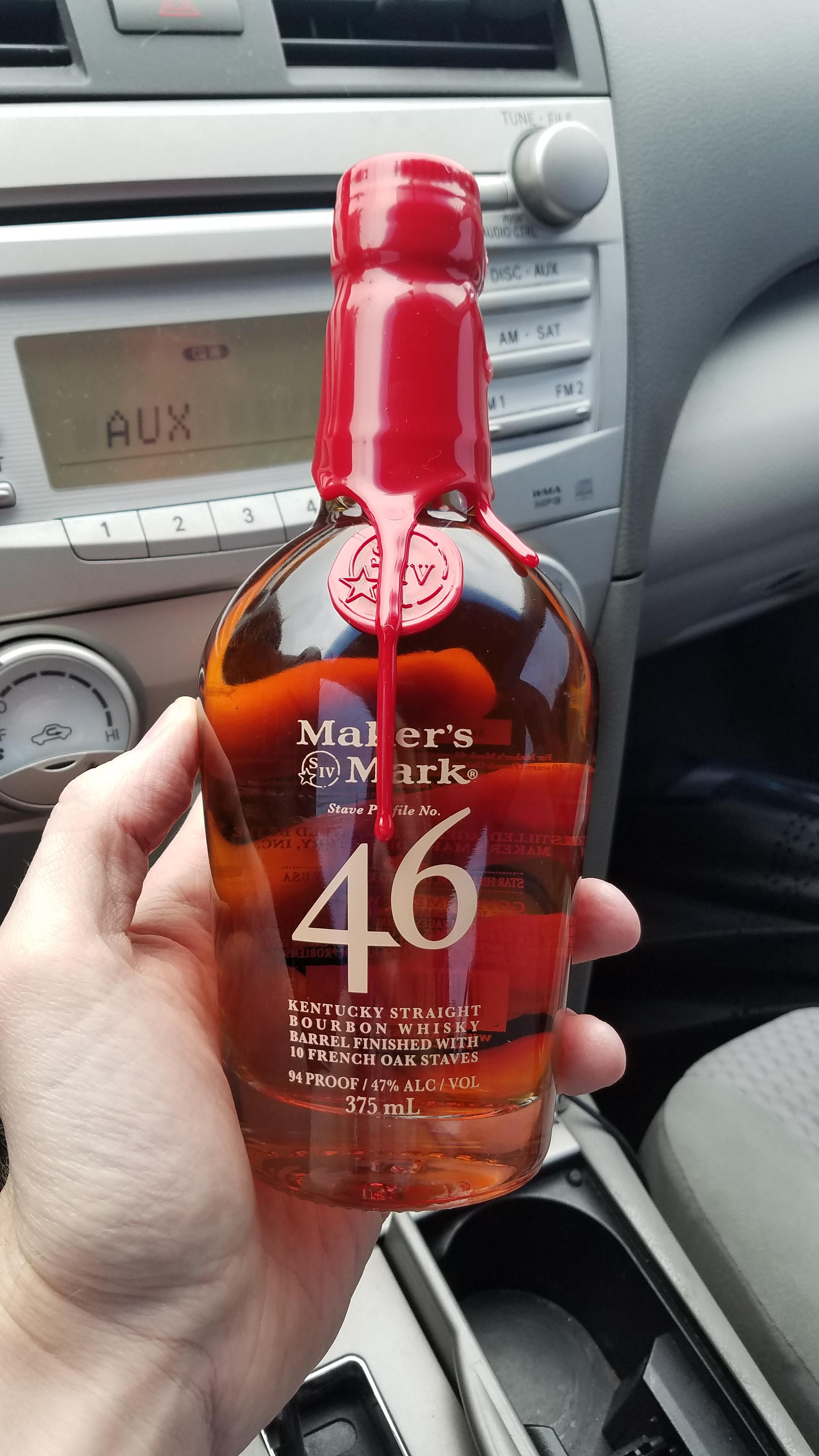 Dipped my own bottle at Maker's Mark. The wax dripped right down the