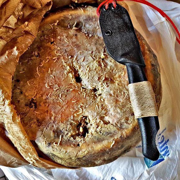 Probably the strangest cheese.(it is served with live maggots). If you want a taste go to