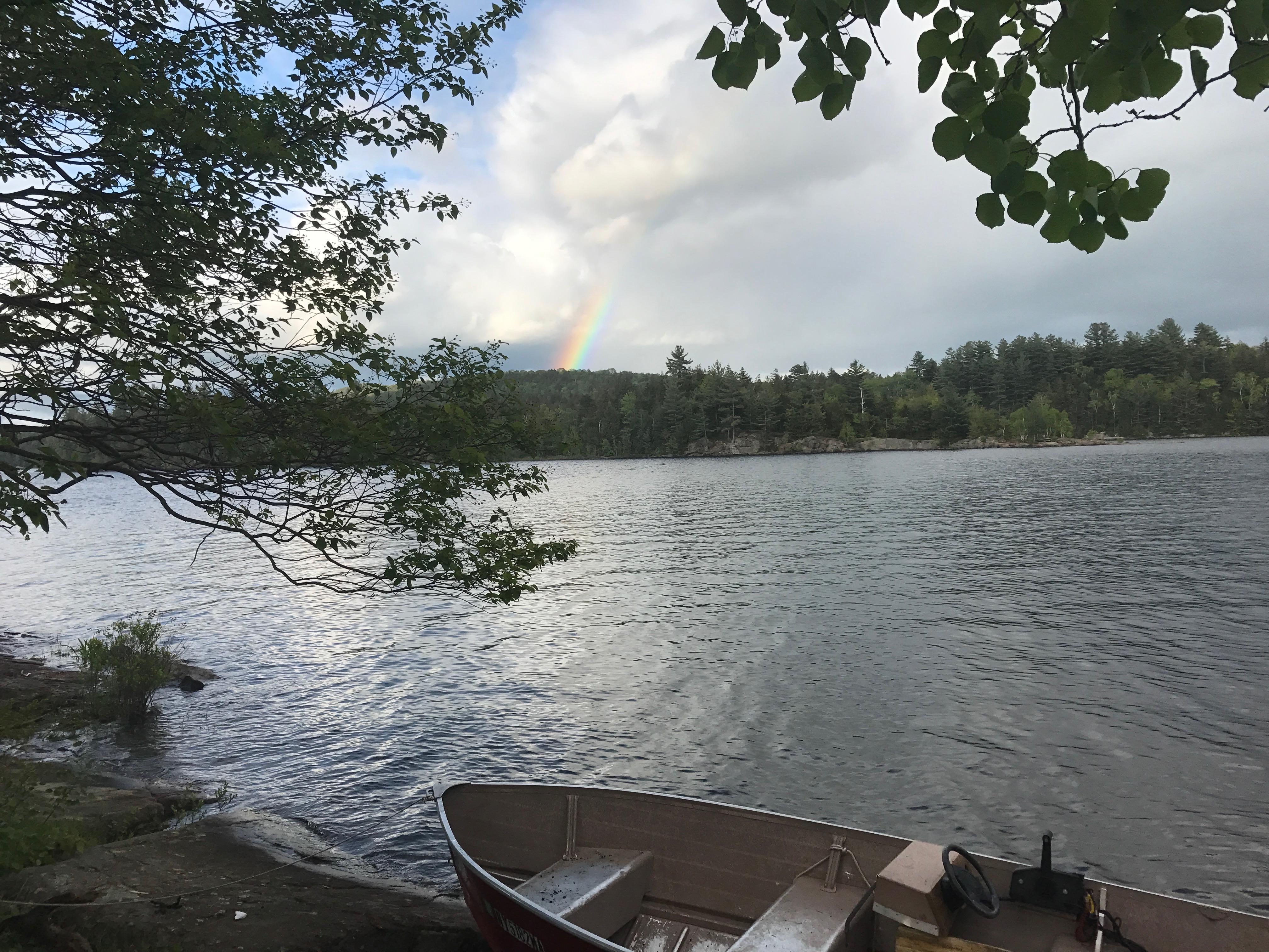 Rainbow after a storm Indian Lake, NY Adirondack Mountains r/pics