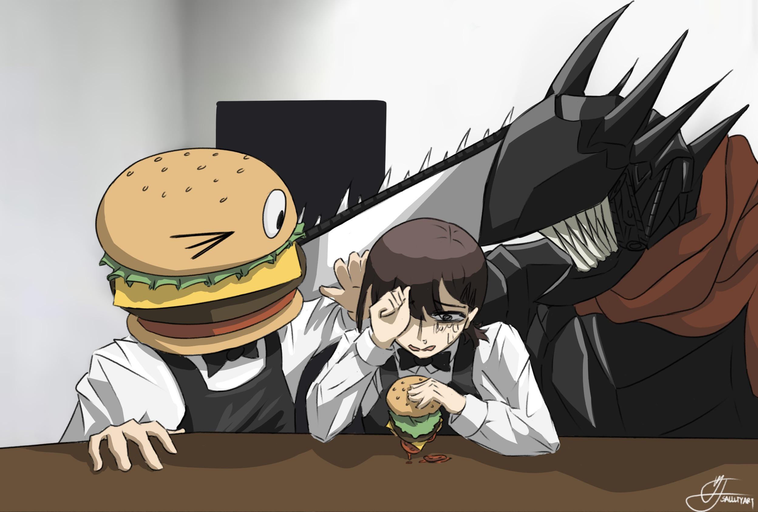 Kobeni suddenly dislikes burgers (SallltyArt) r/ChainsawMan