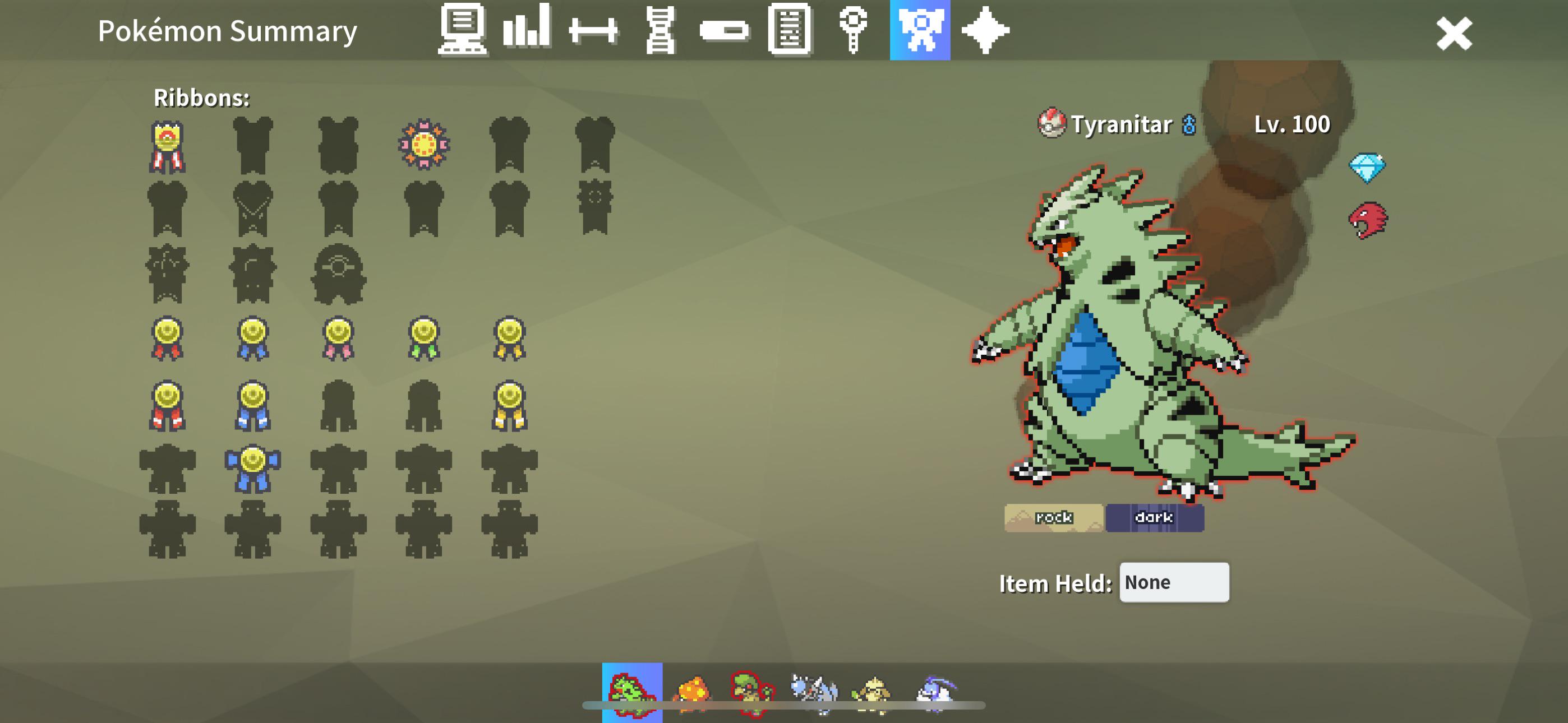 How many more ribbons does my tyranitar need to get into ribbon