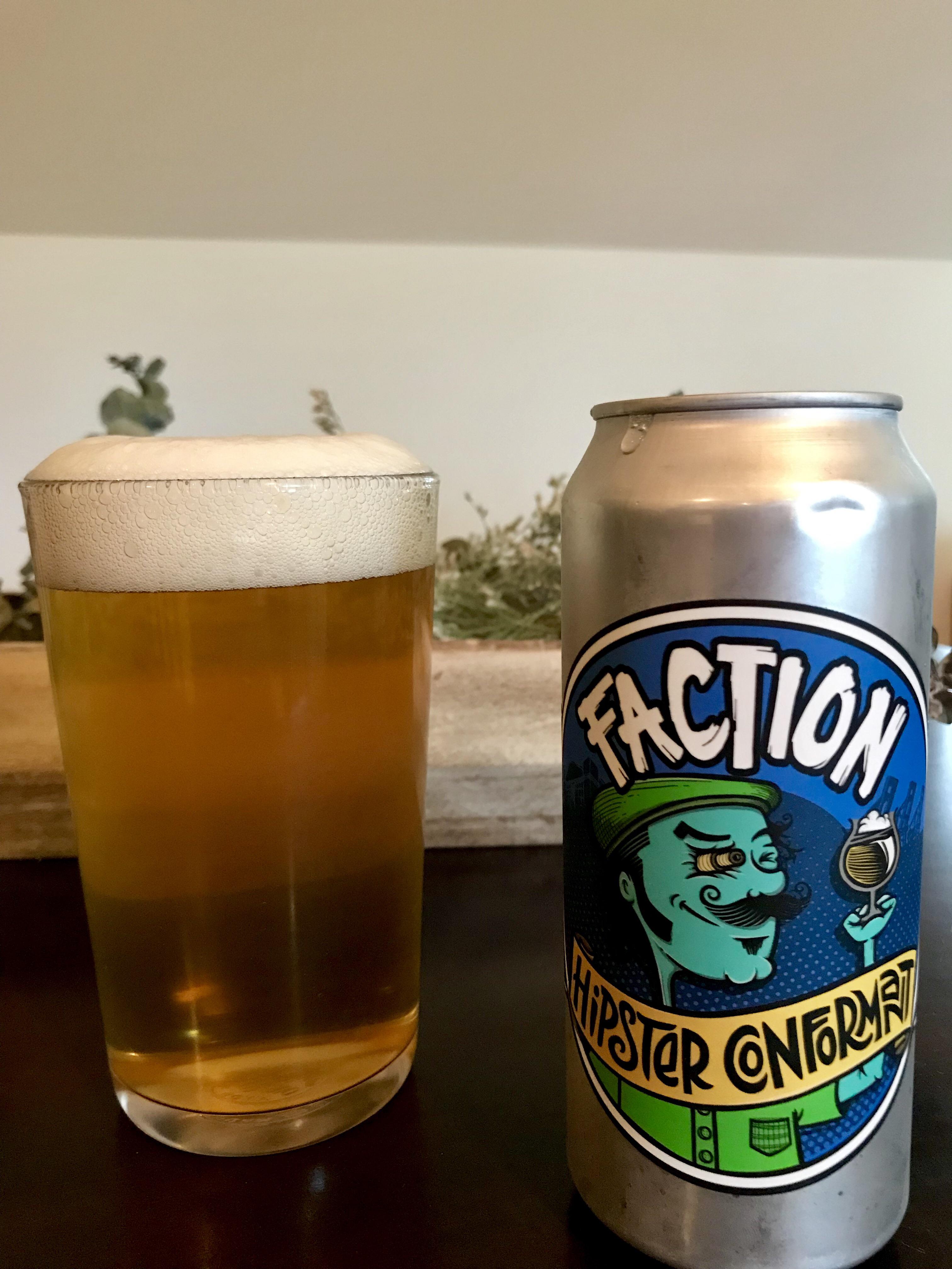 Faction Brewing. Hipster Conformant (An American Adjunct Lager). r