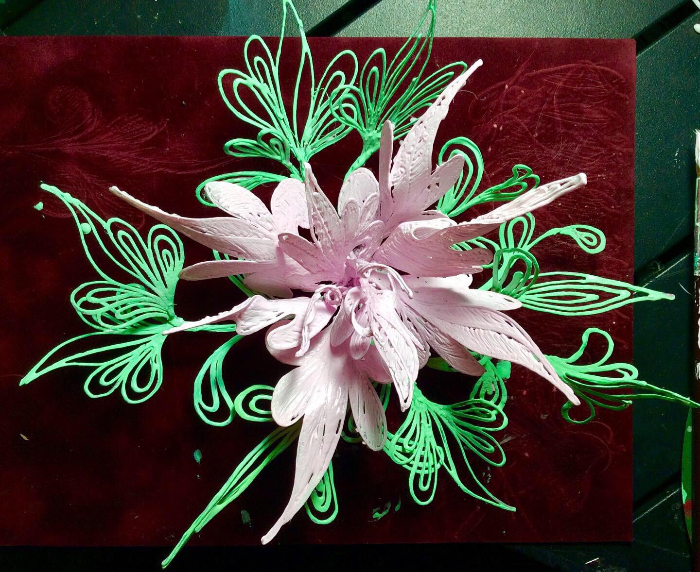 Dragon Claw Lily. PLA filament, and Acrylic paint. 9 inches in diameter