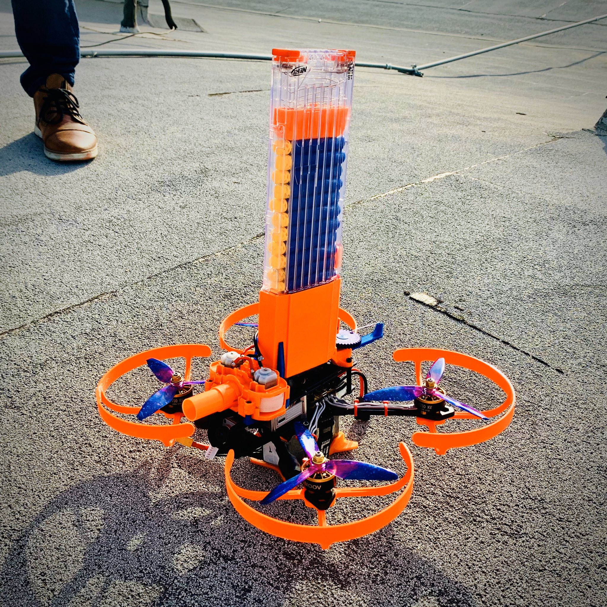 Nerf Attack Drone. Amazing fully functional build by Wren at Corridor Digital. Nerf