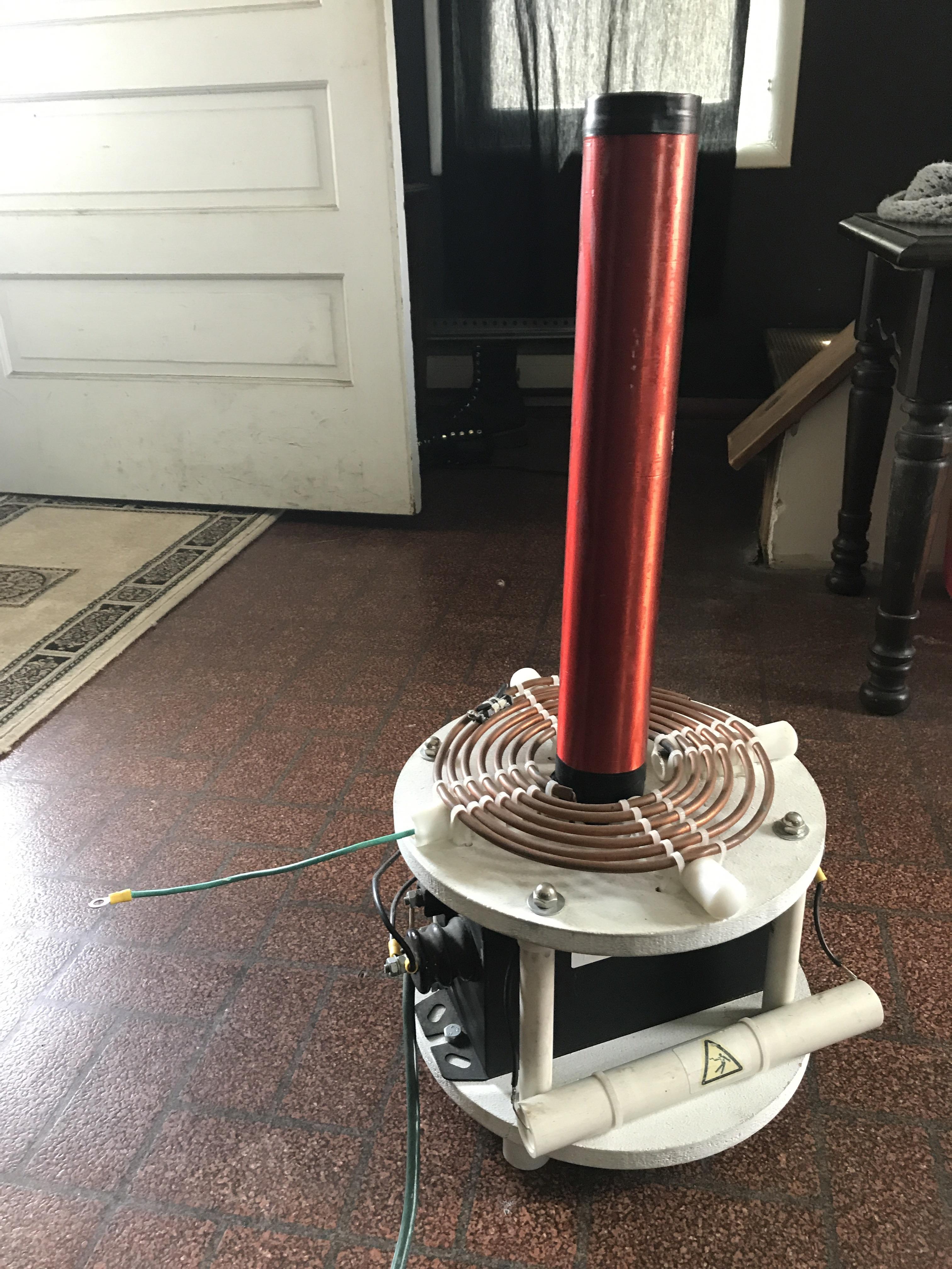 How can I use this Tesla Coil safely? Random wire(grounding?) sticking