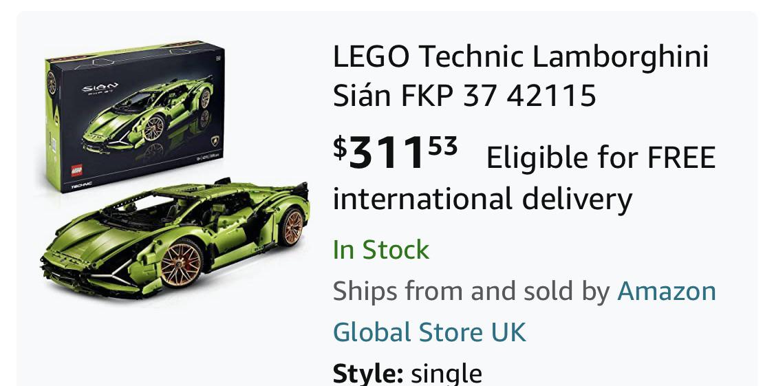 [Amazon UK] 311! LEGO Technic Sián FKP 37 42115LEGO
