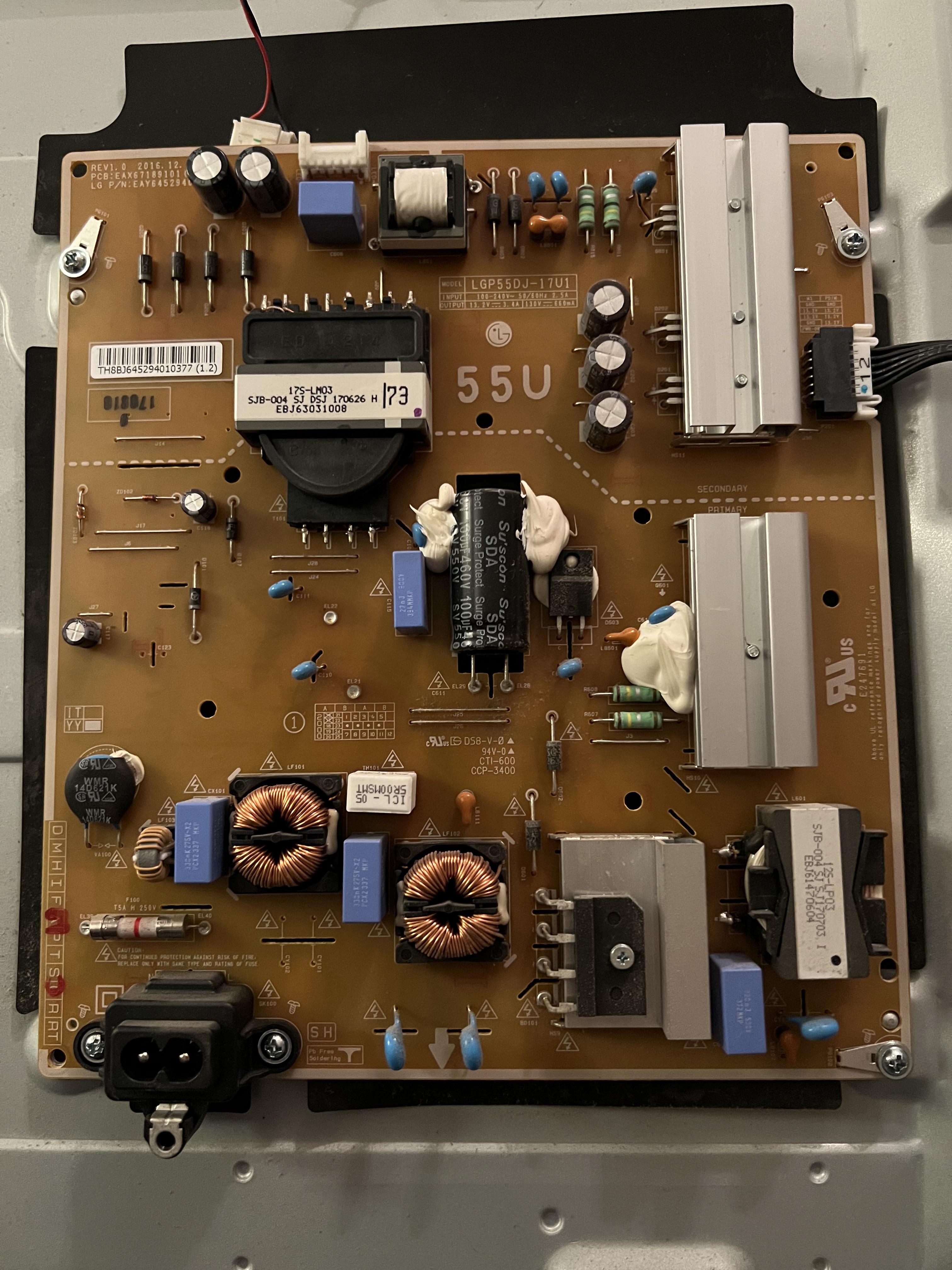 LGP55DJ TV randomly stopped working overnight. Went to turn it on and I