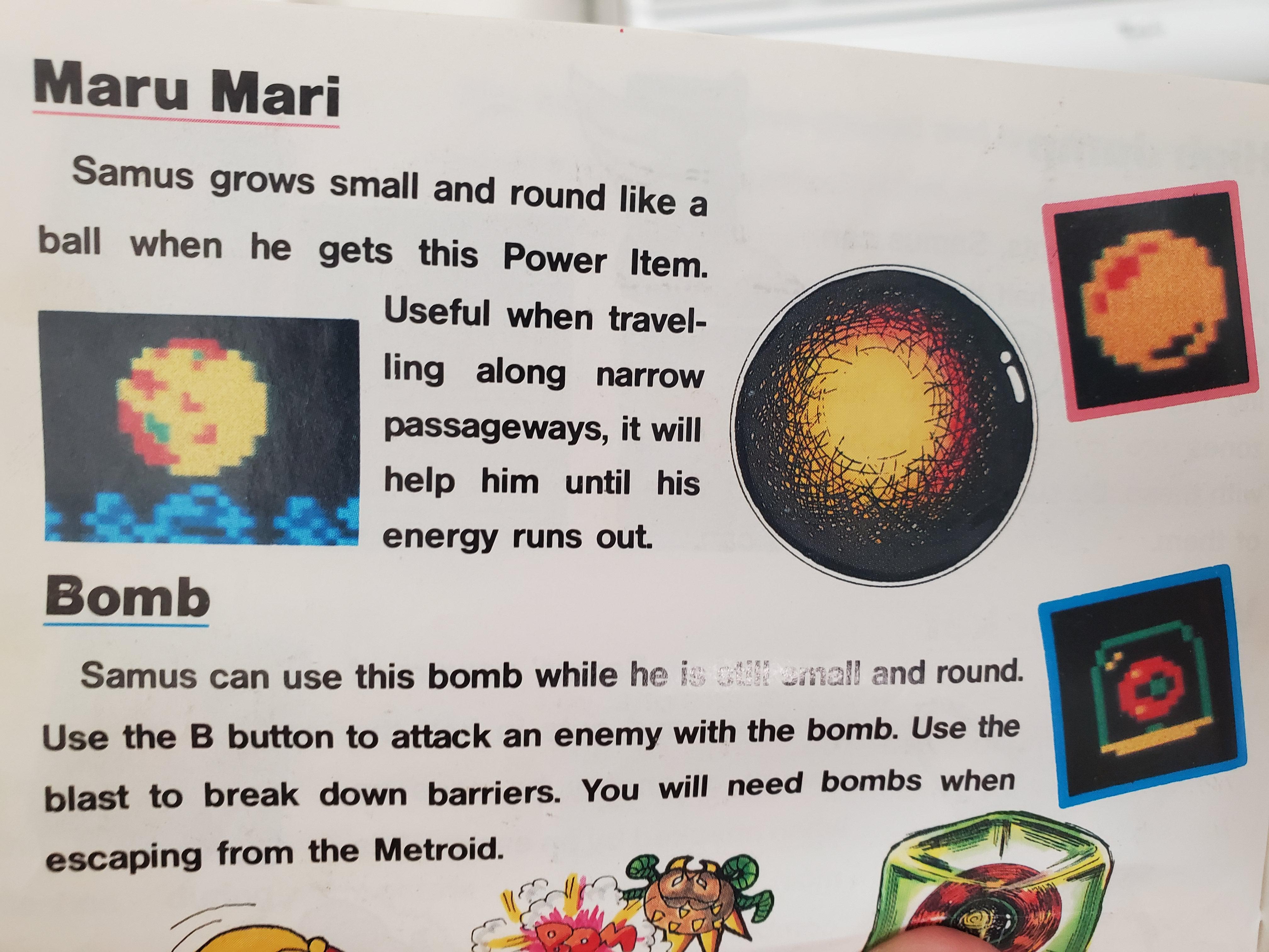 Samus Aran's Morph Ball was originally called Maru Mari in the NES