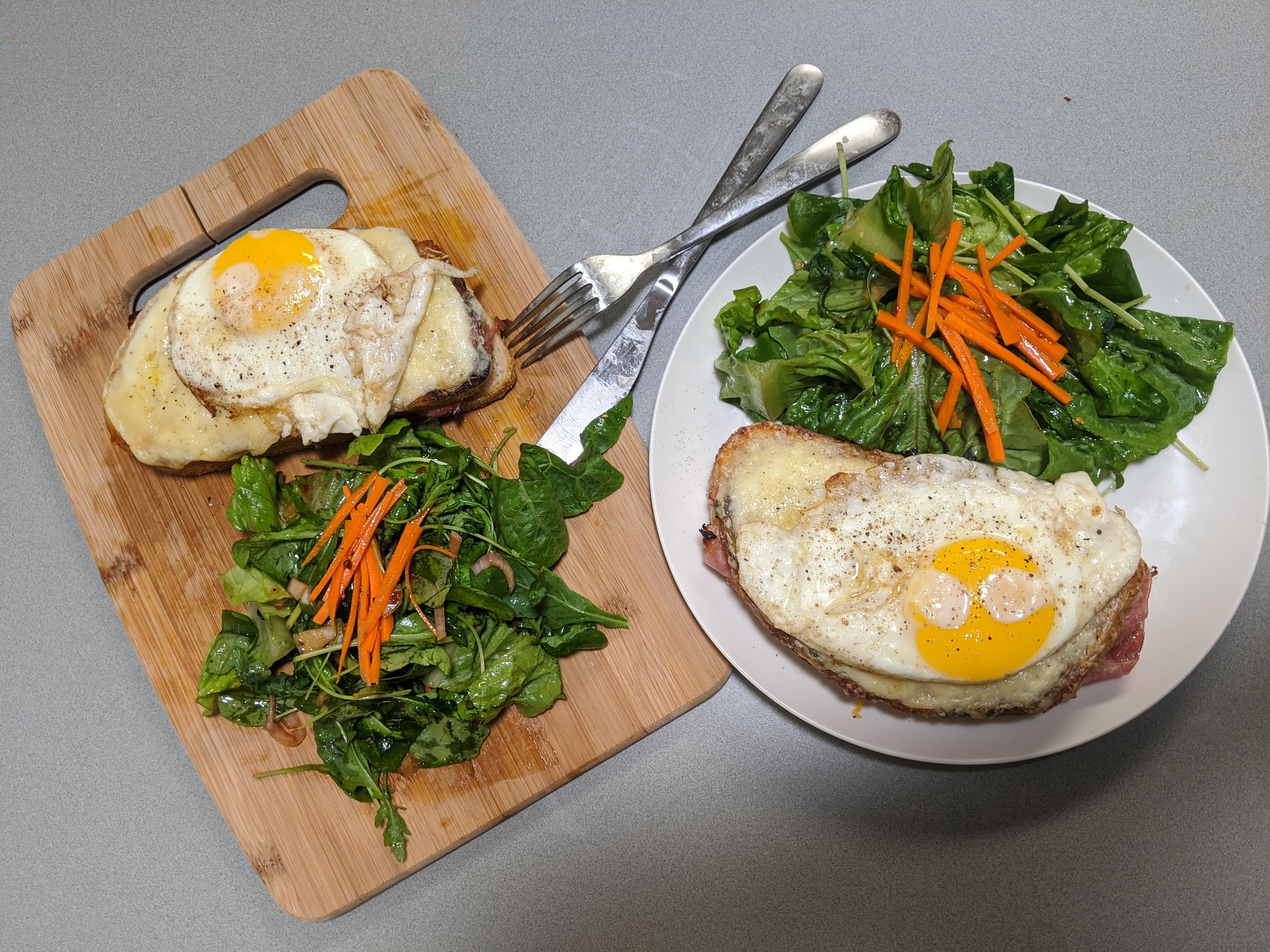 After 2 hits off the 1hitter, me and my boy made croque madame with
