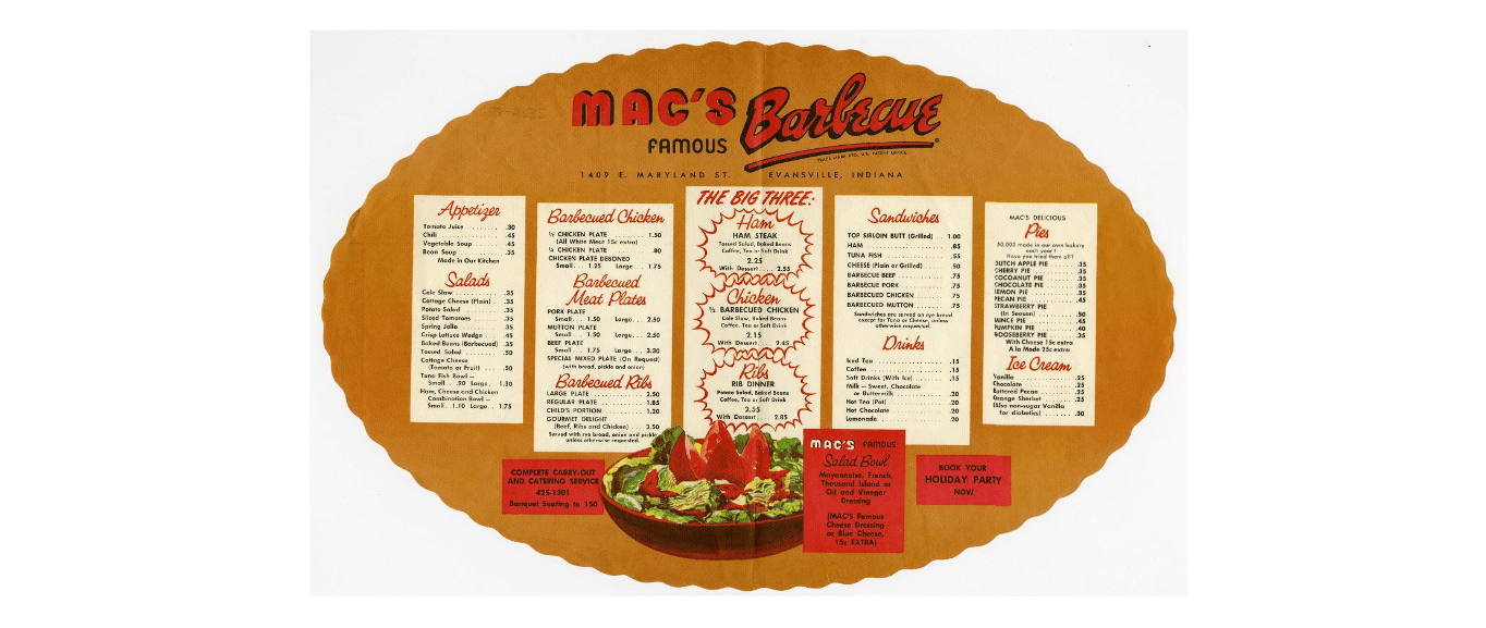 Mac's Famous Barbecue, Evansville, Indiana decade unknown but based