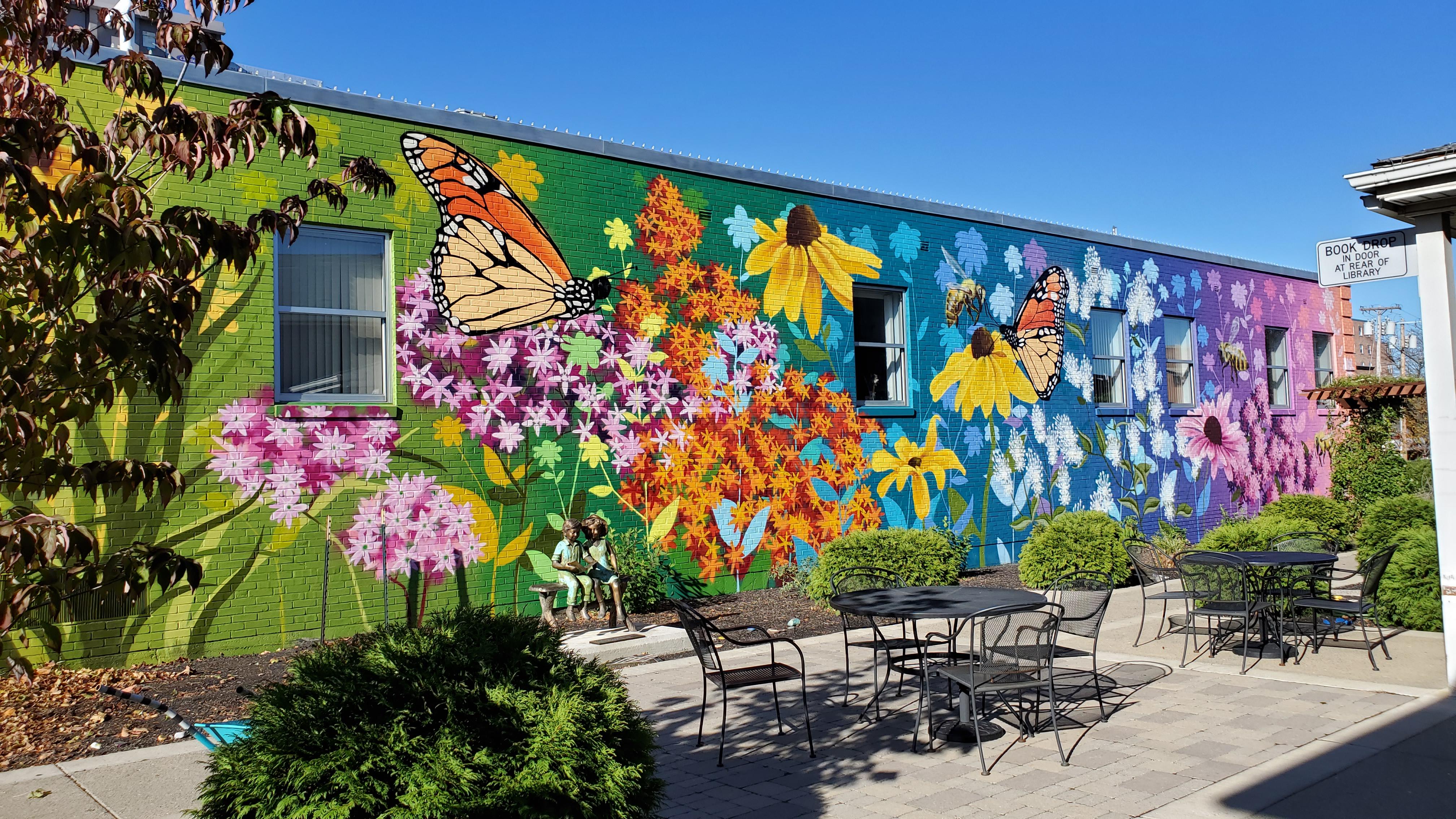 Spectacular new mural on Village Hall in Williamsville, facing the