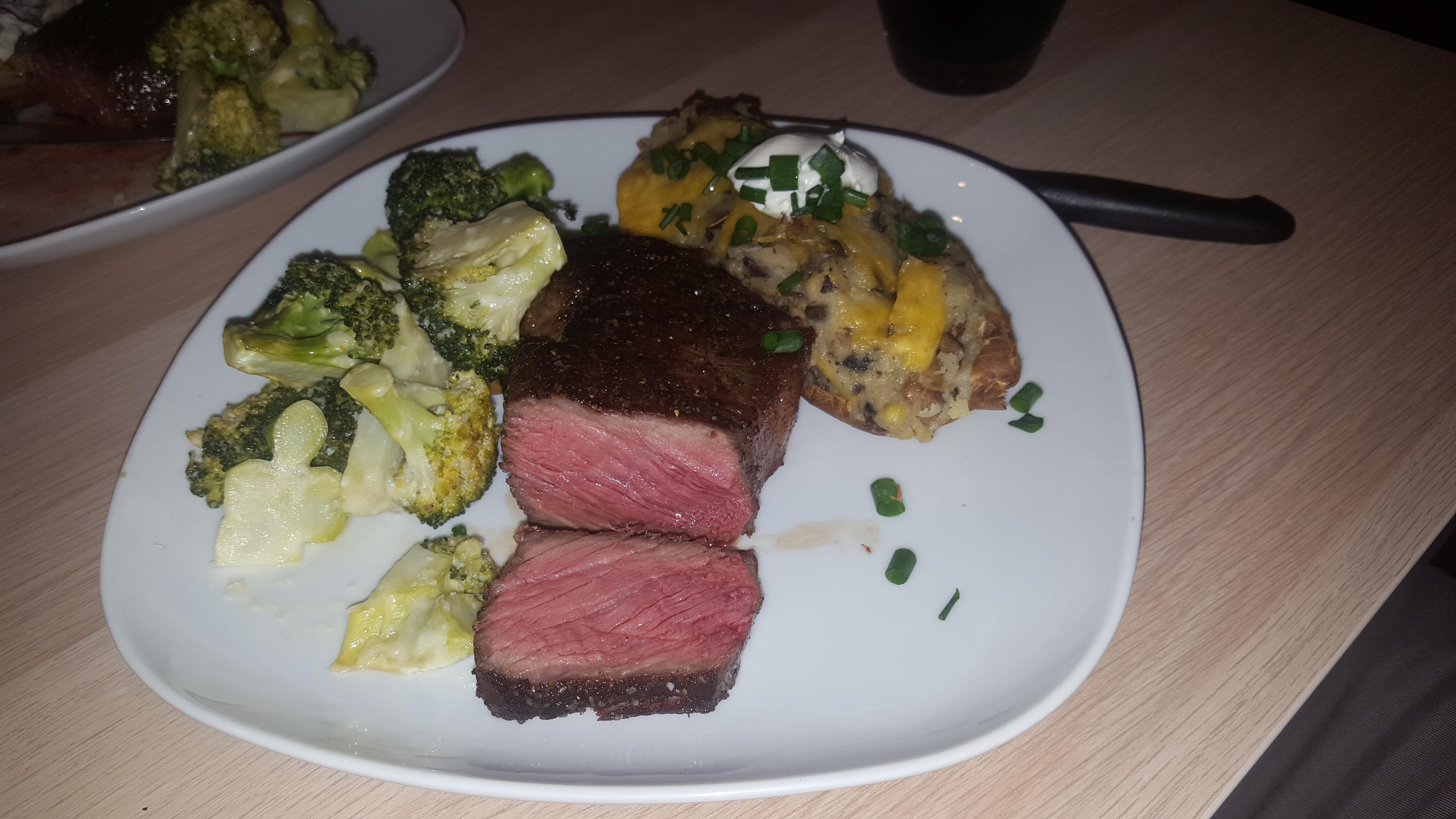 NY Strip 129F/90'', Avocado oil/cast iron sear r/sousvide