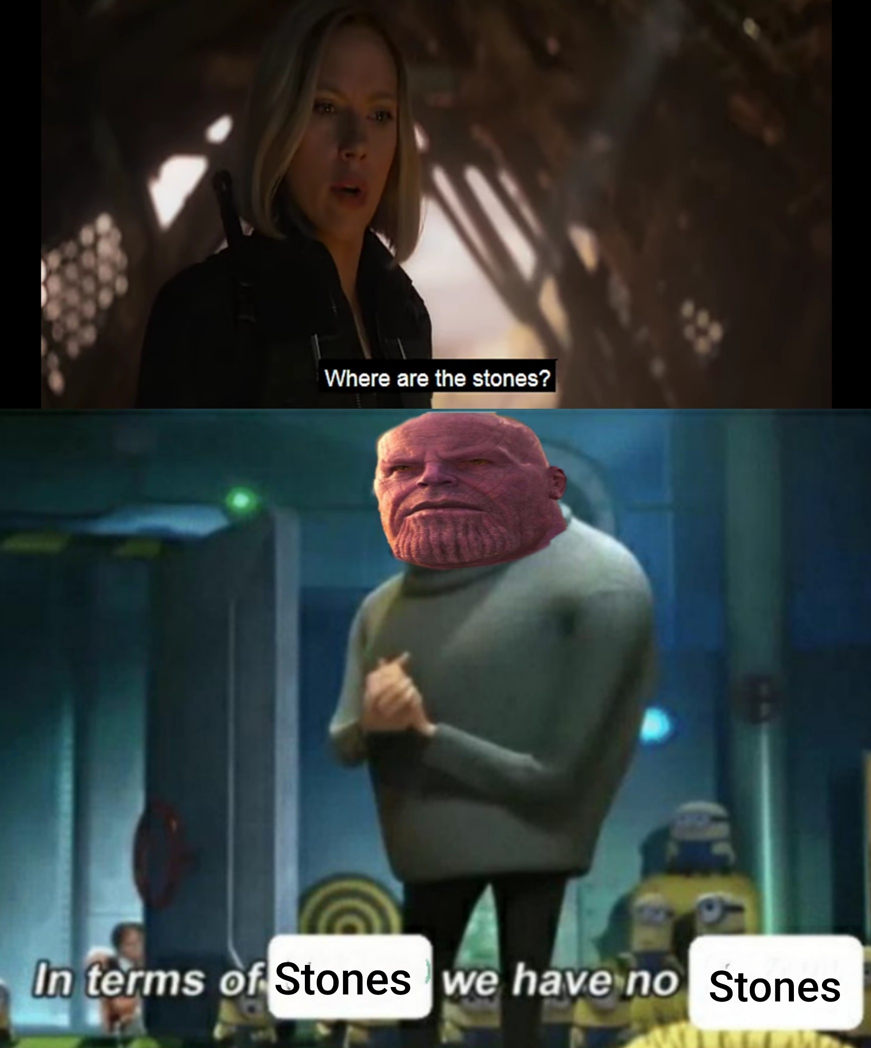 Used the stones to destroy the stones marvelmemes