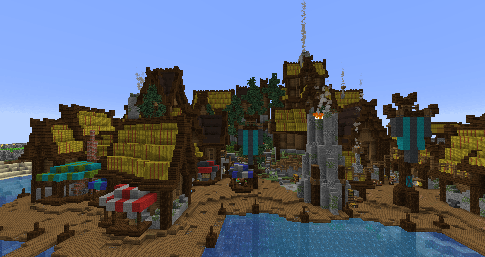 My survival viking village is coming along nicely! r/Minecraft