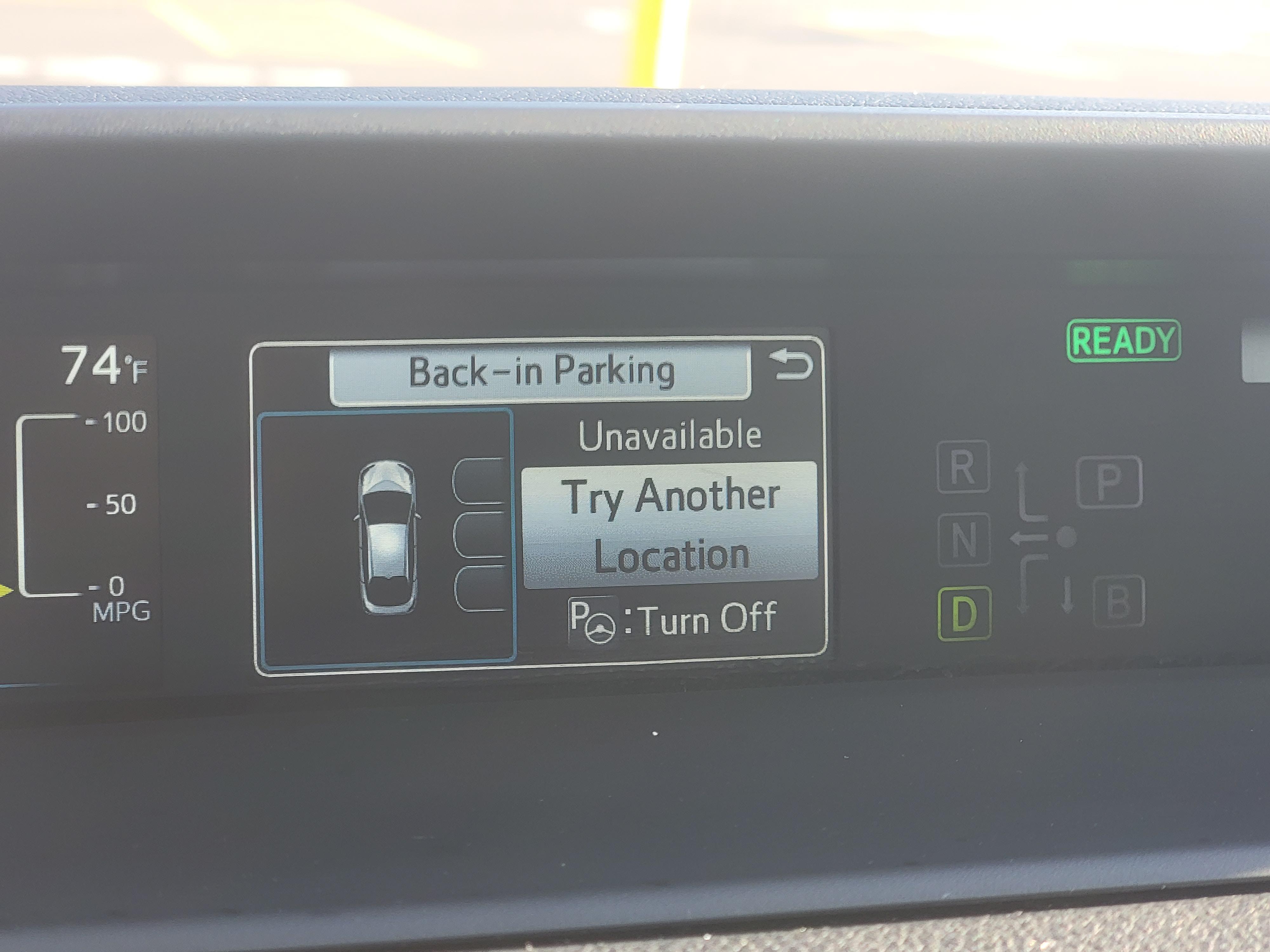 Back in parking unavailable : r/prius