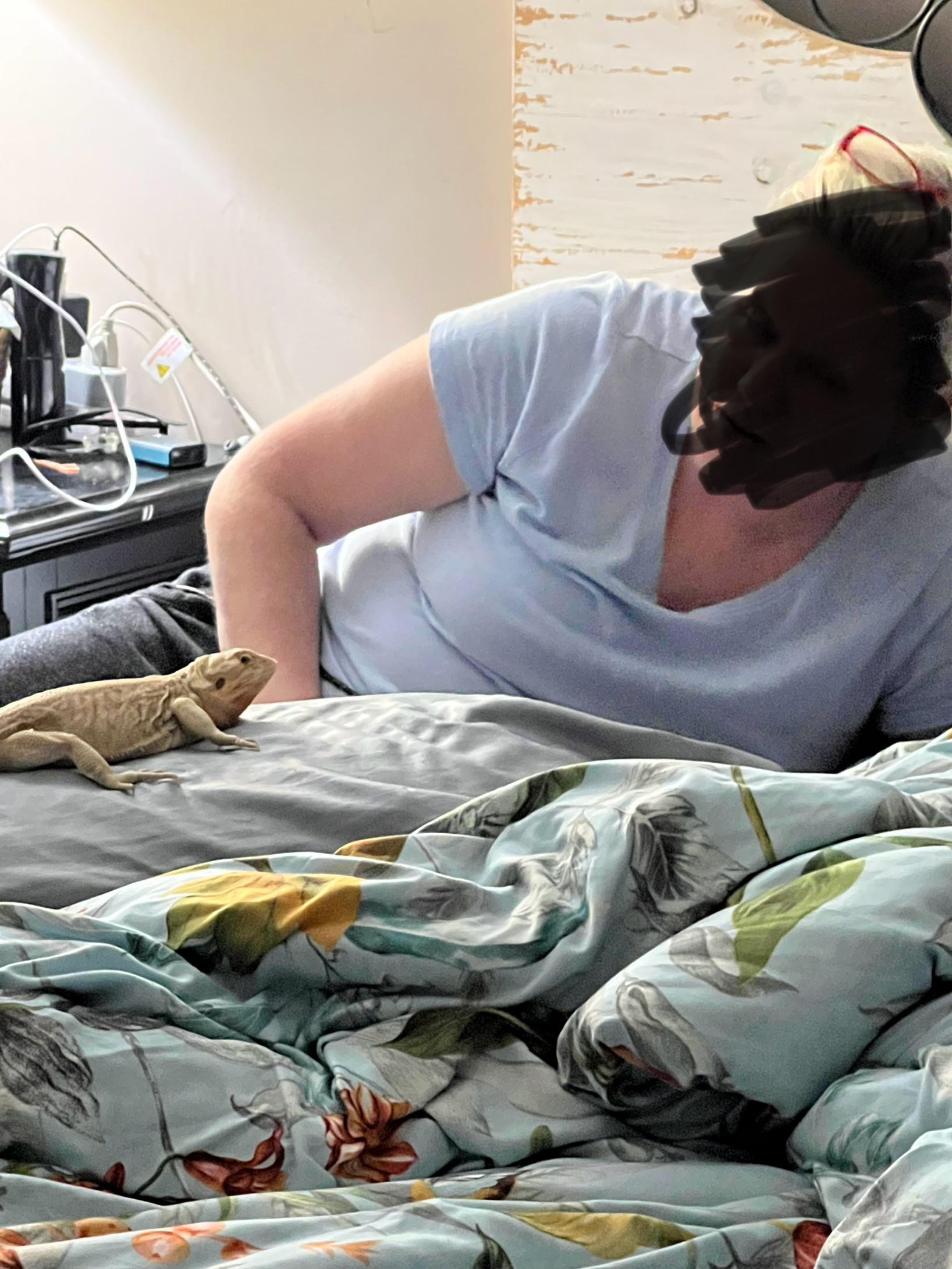 Let my mom watch Bella today. Came back to Bella propped up on a pillow