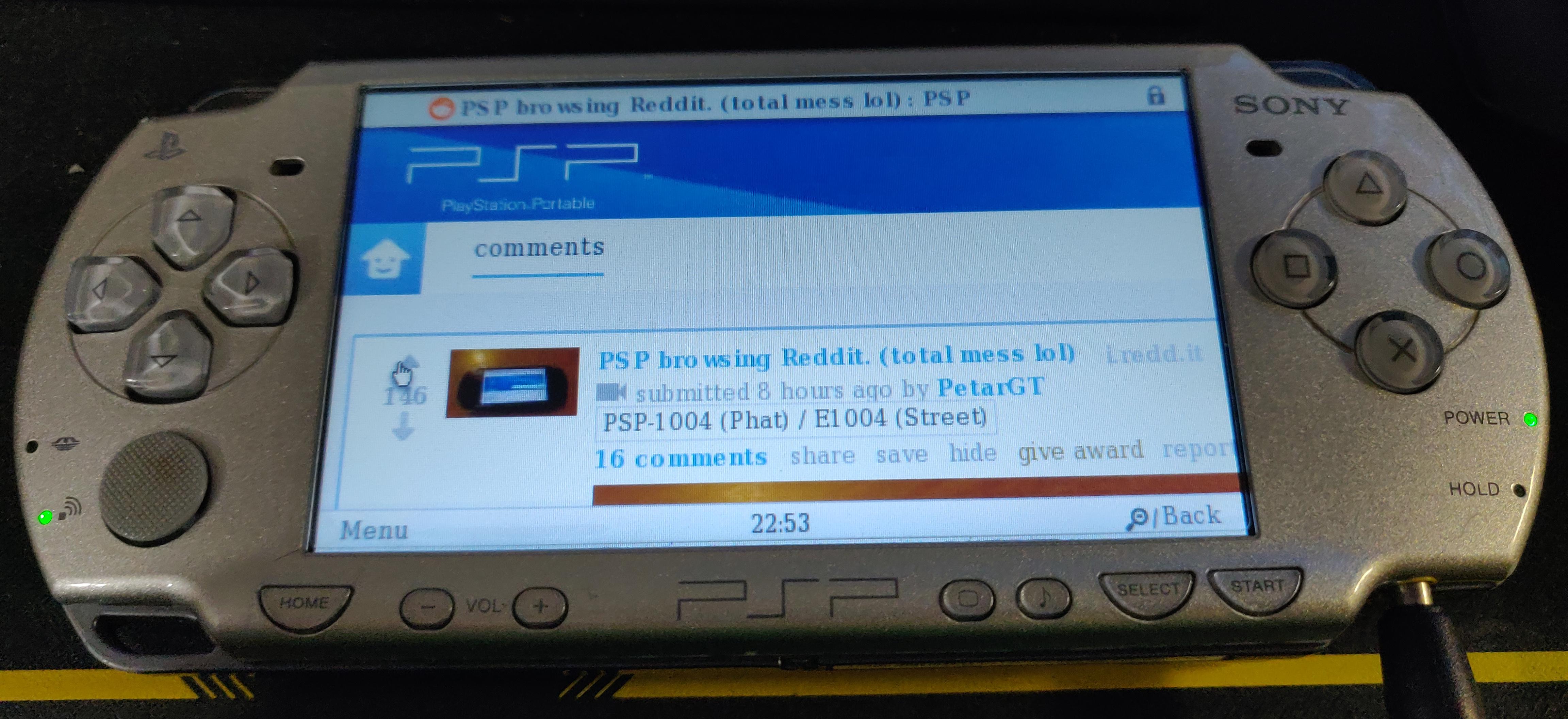 PSP browsing Reddit (Using Opera mini) r/PSP