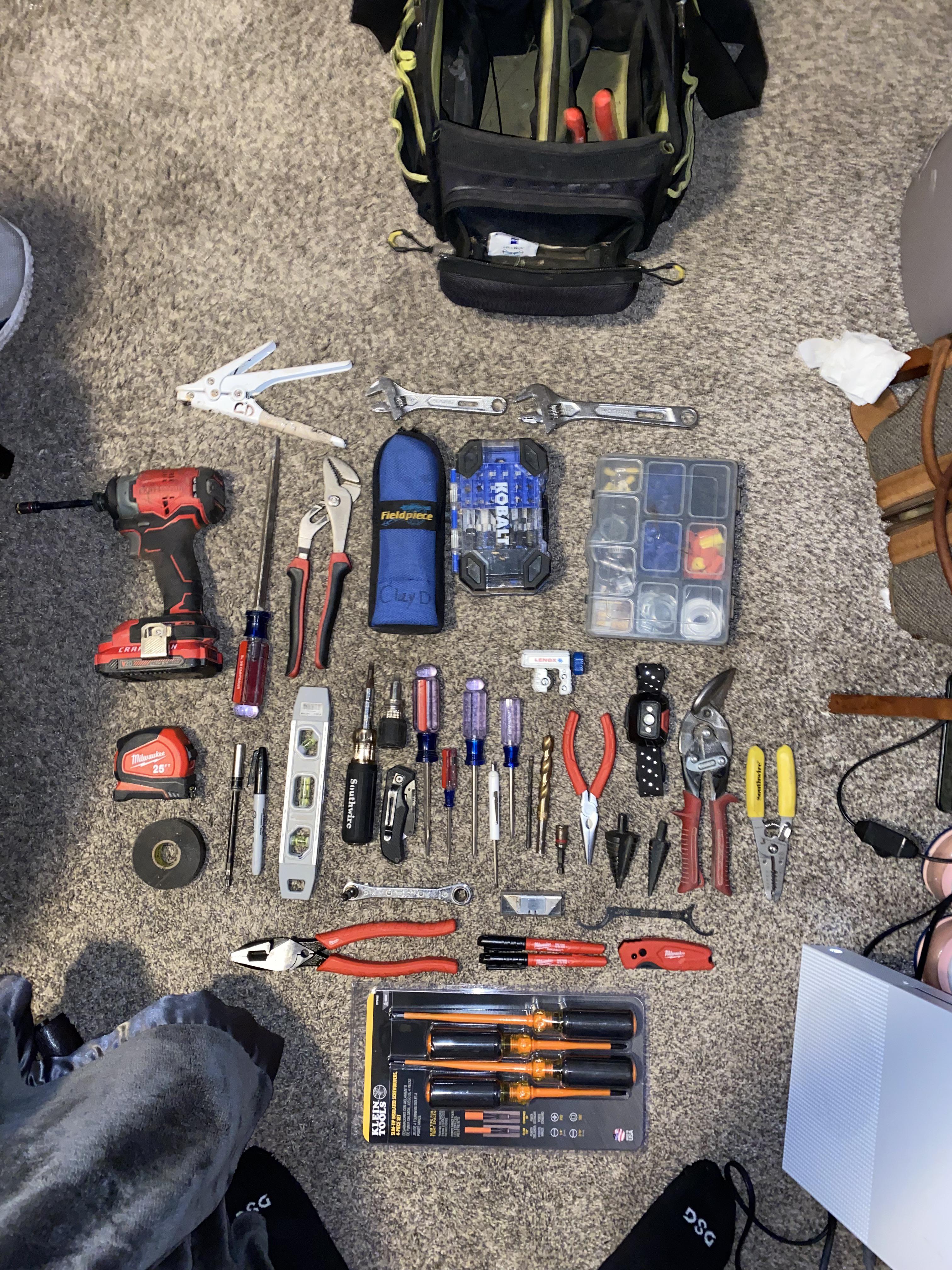 HVAC install/ service tool bag r/Tools