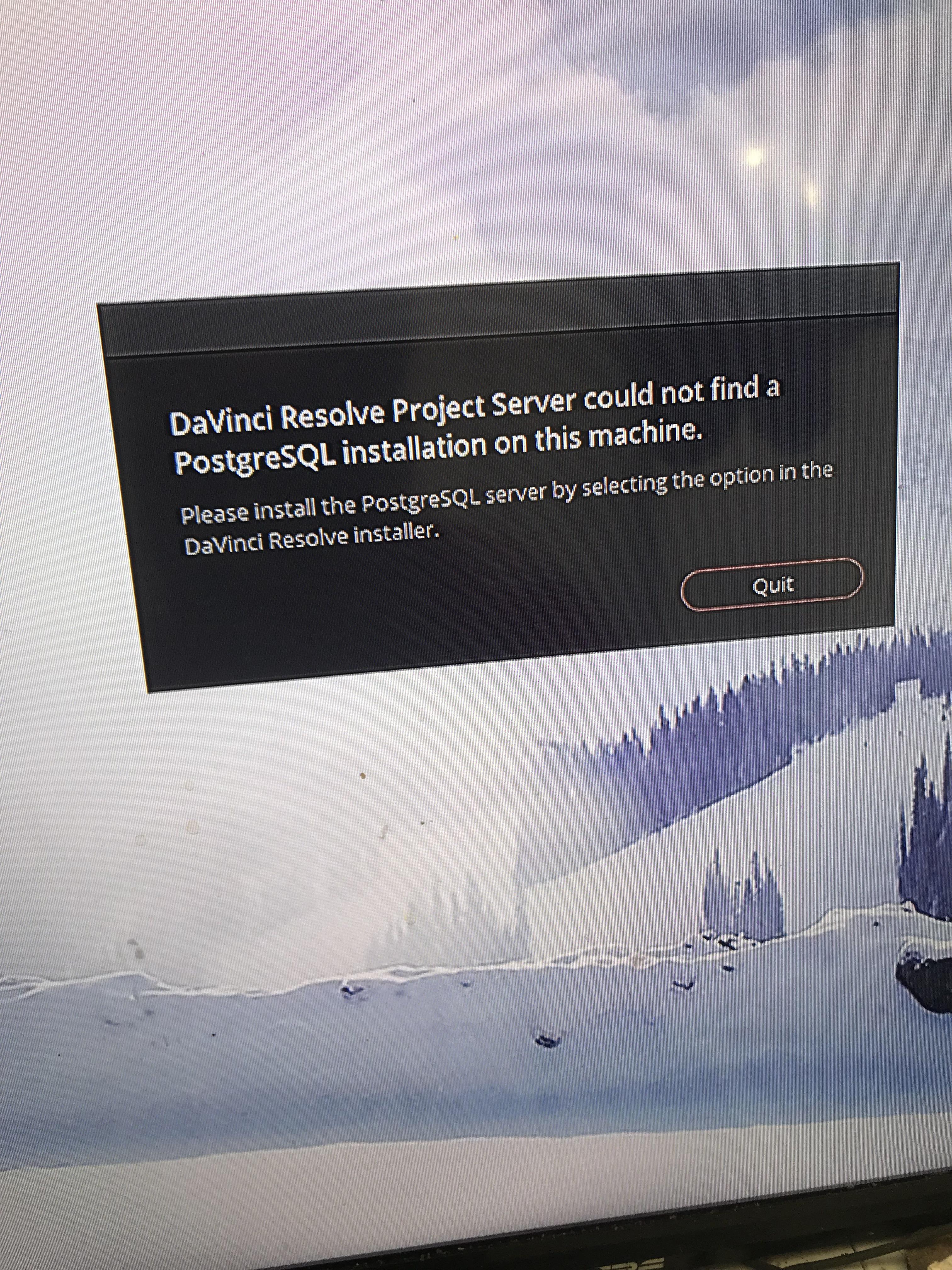 Just installed the free version of Da Vinci Resolve. Every time I try to open it, I get this