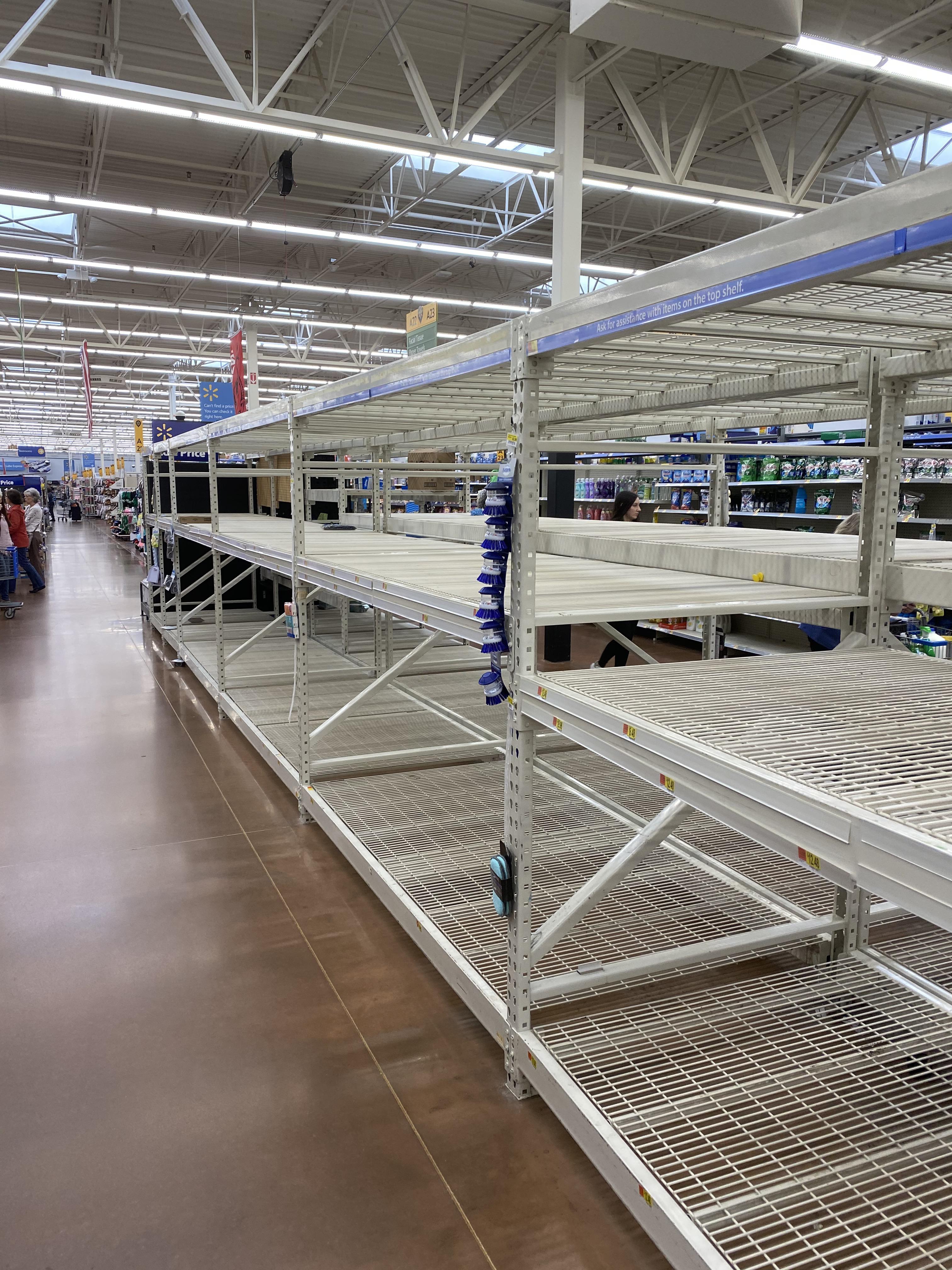 Toilet paper aisle in Walmart Little Rock r/CoronavirusArkansas