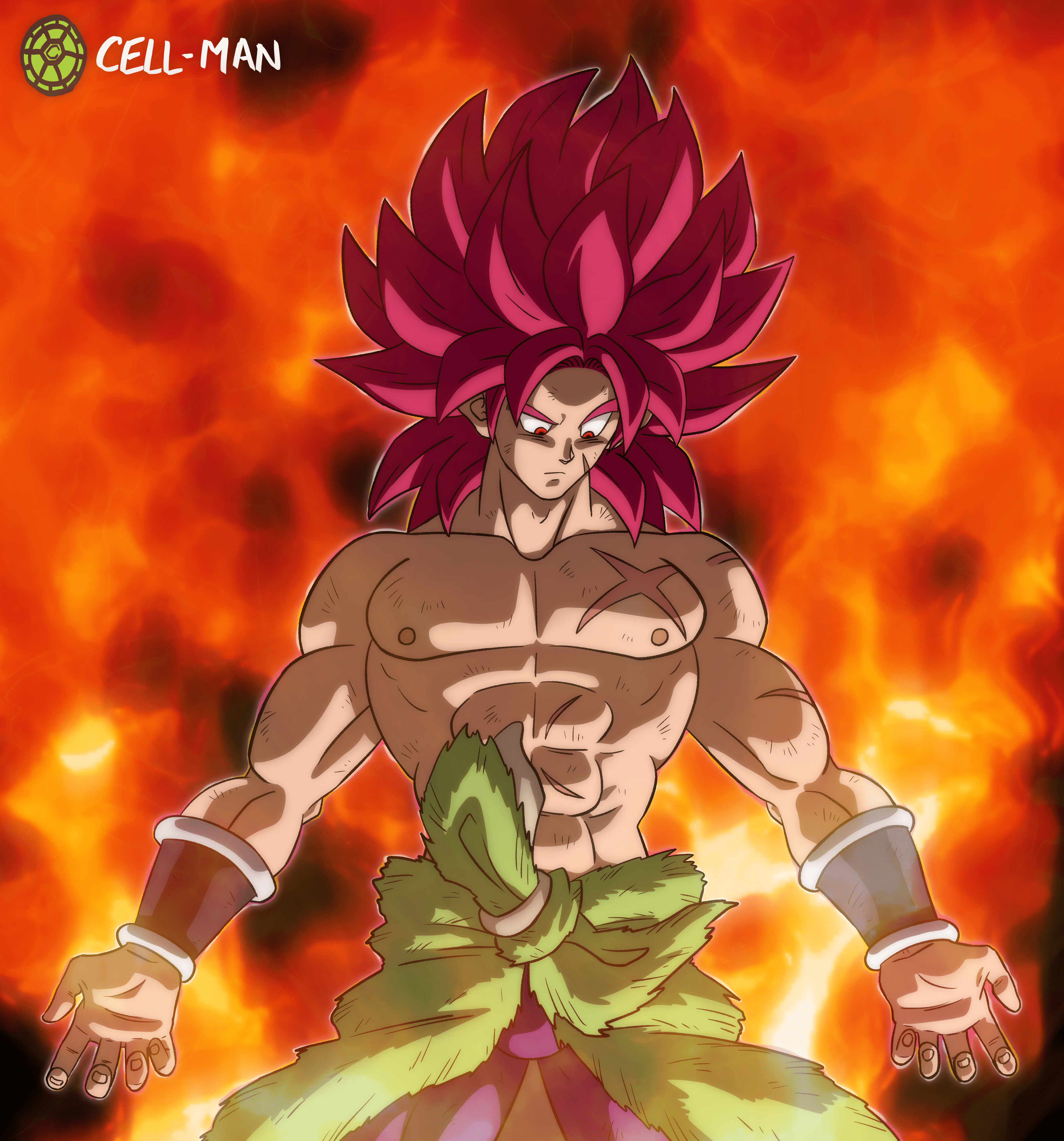 Super Saiyan God Broly [OC] dbz