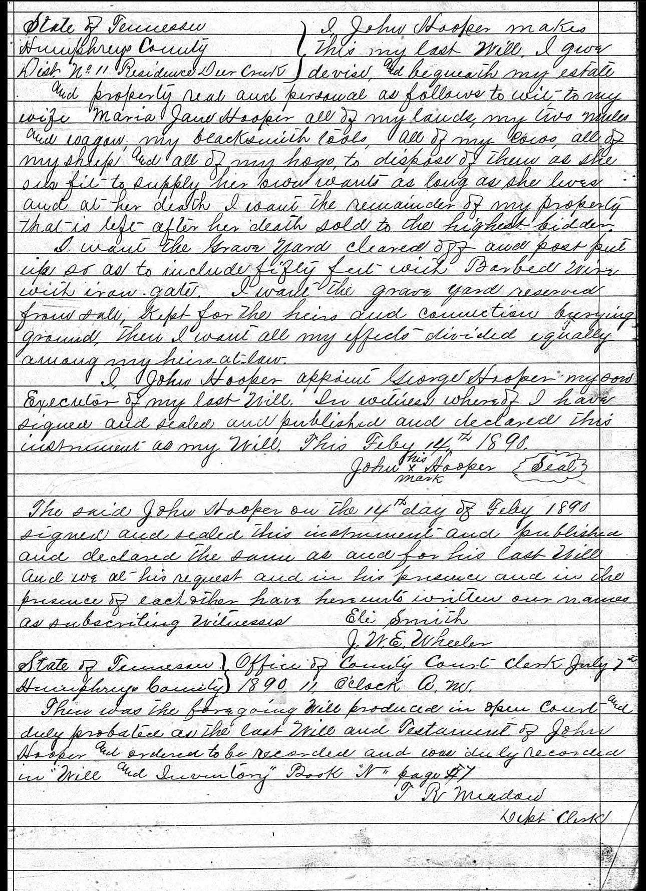 My 5th great grandfather’s will. Will someone put this in plain text