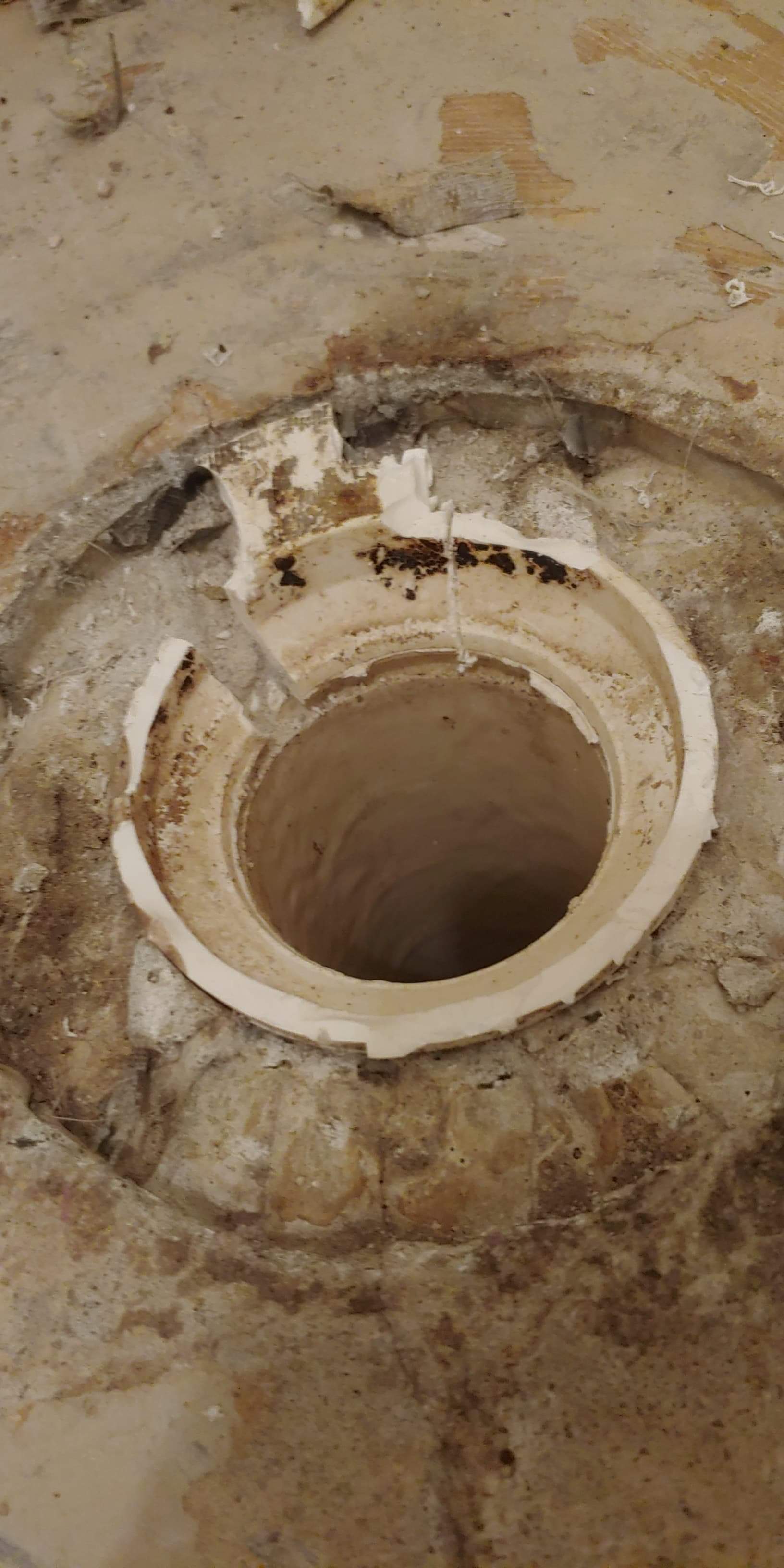 Replacing a toilet flange set in concrete? r/Plumbing